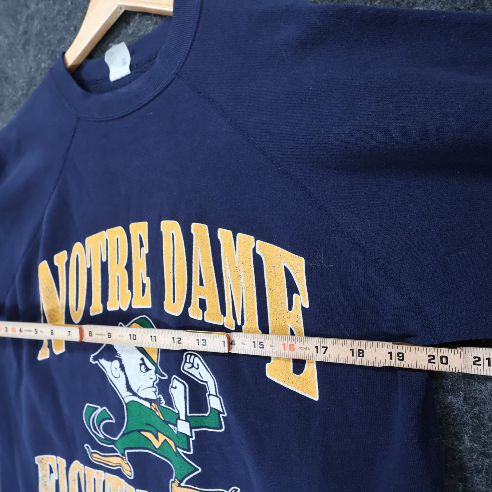 Artex Notre Dame Fighting Irish Sweatshirt Mens Medium Navy Blue Cotton Blend - Thumbnail 4
