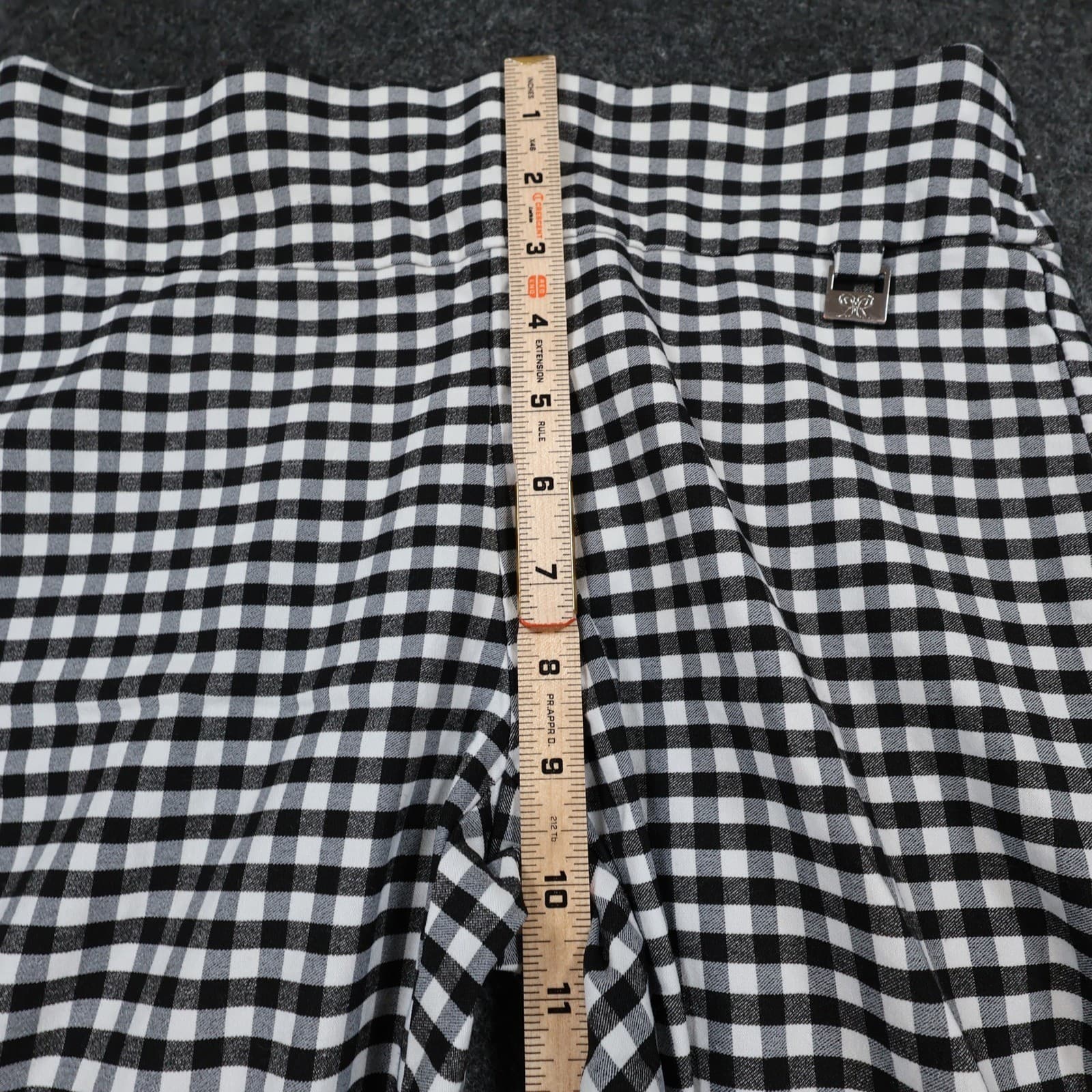 Rafaella Pants Womens 6 Black White Viscose Blend Slim Leg Gingham Checkered - Thumbnail 5