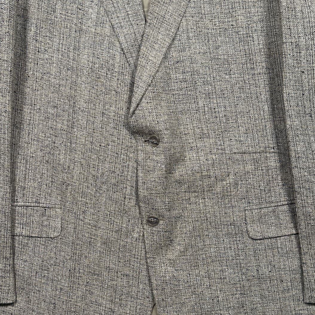 Vintage Irvine Park Blazer Mens 48R Beige Tan Textured Two Button Sport Coat - Thumbnail 5