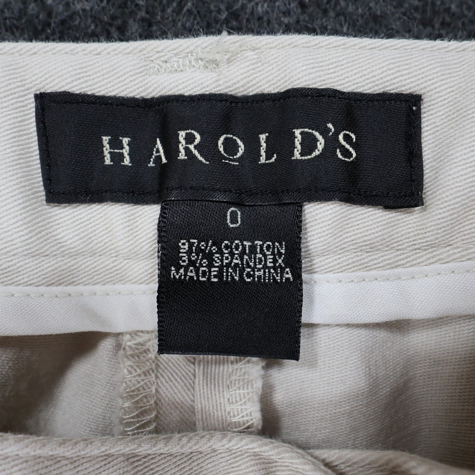 Harold's Chino Pants Womens 0 Beige Cotton Stretch Straight Leg Classic Trousers - Thumbnail 7
