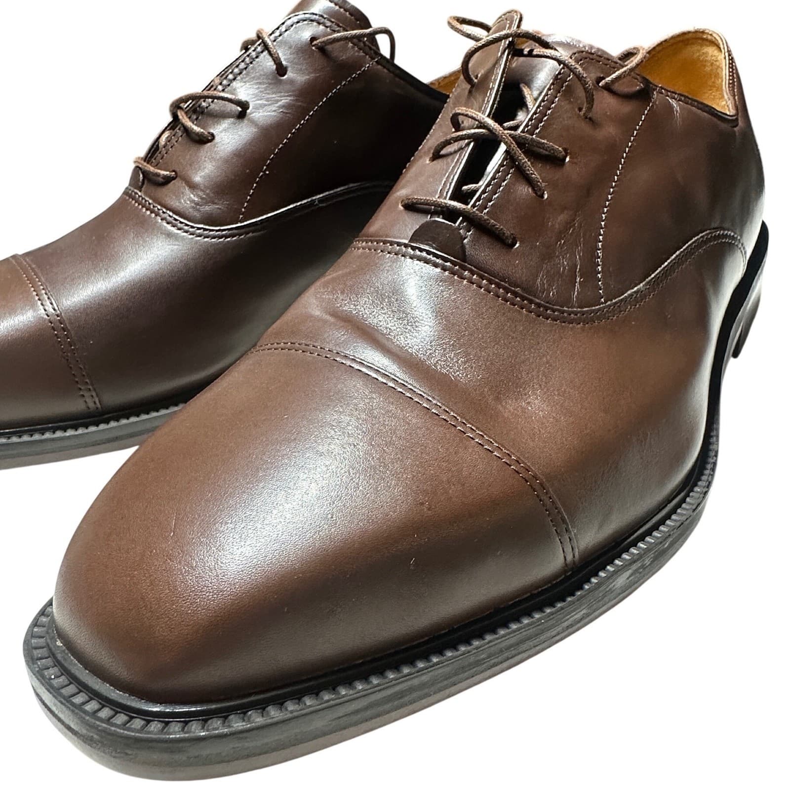Rockport Reserve Winsford Mens 13 Tan Burnished Leather Cap Toe Oxfords NWT - Thumbnail 4