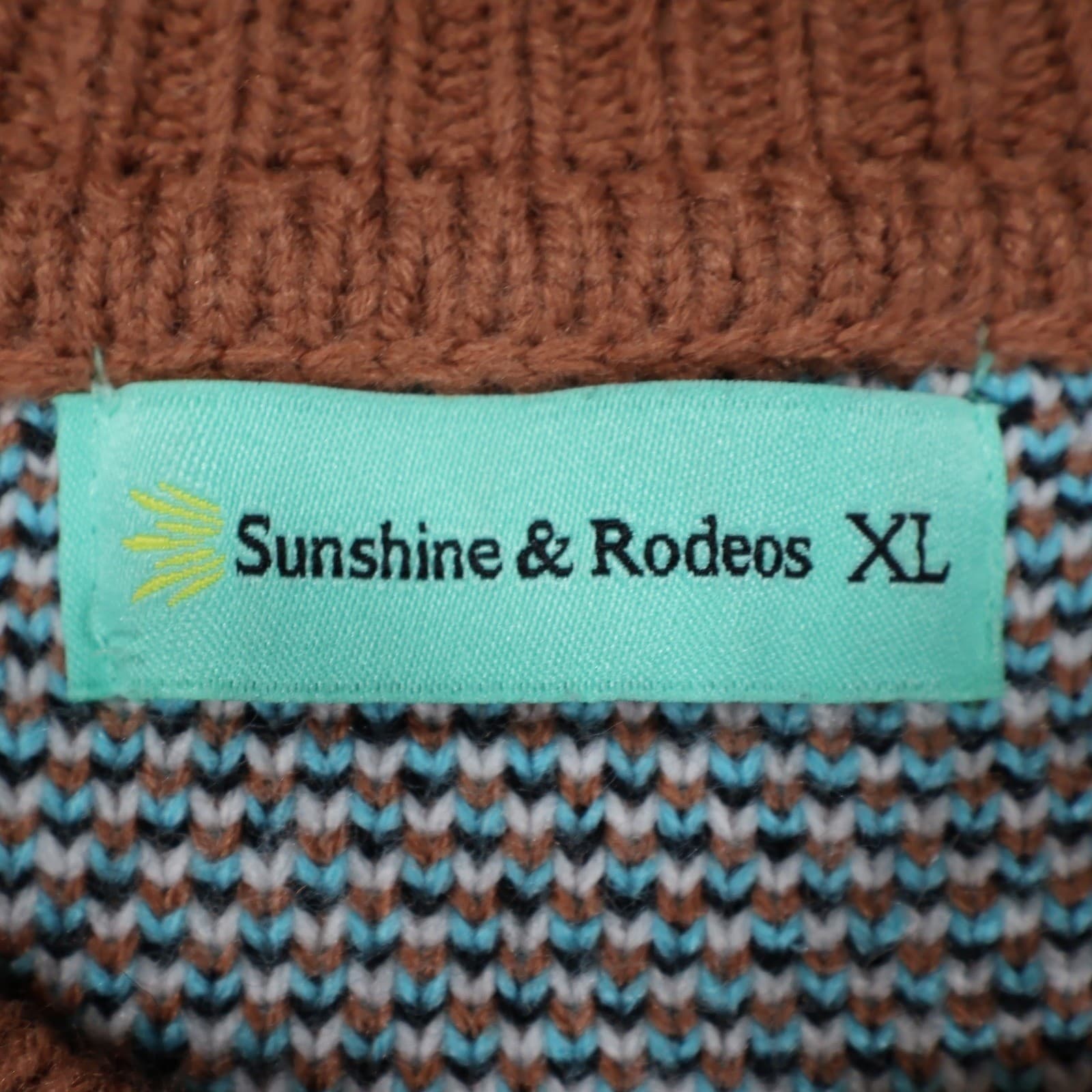 Sunshine & Rodeos Sweater Womens XL Multi Acrylic Southwestern Aztec Tribal Knit - Thumbnail 7