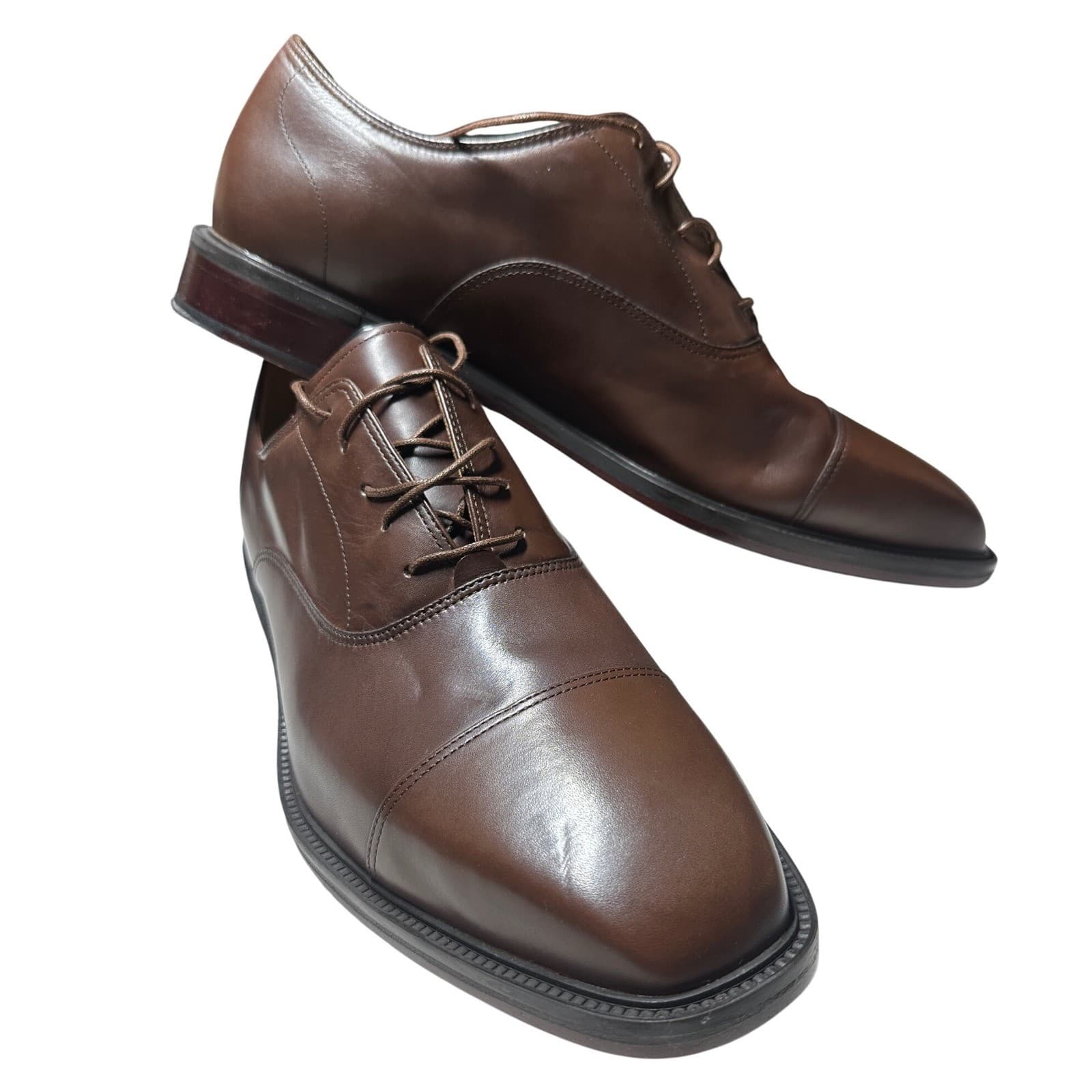 Rockport Reserve Winsford Mens 13 Tan Burnished Leather Cap Toe Oxfords NWT - Thumbnail 5