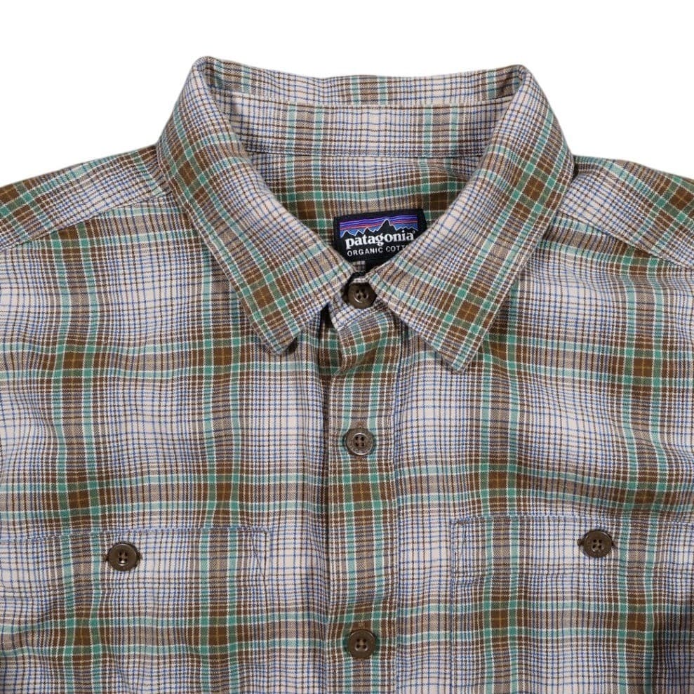 Patagonia Button Up Shirt Mens S Brown Excellent Plaid Organic Cotton Flannel - Thumbnail 3