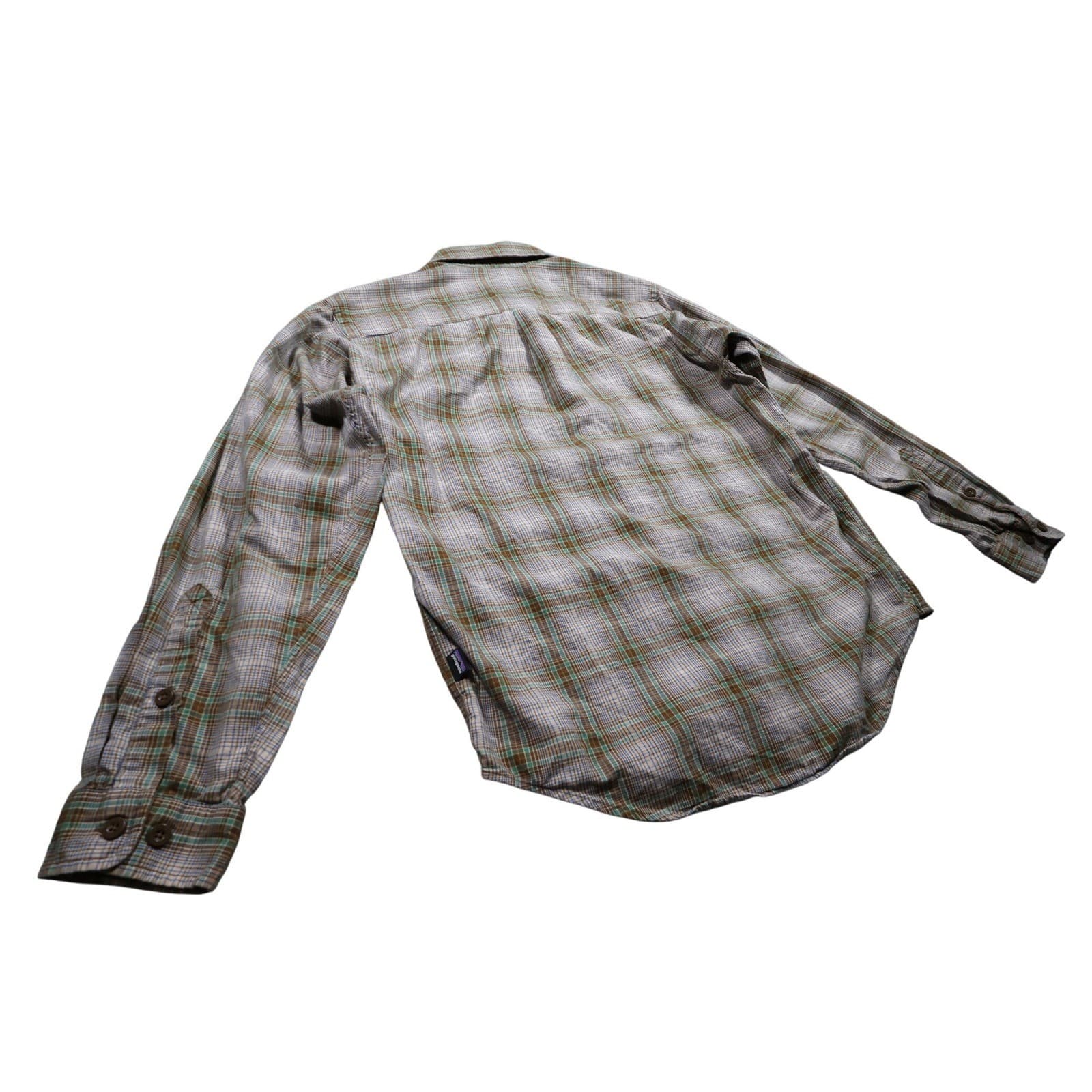 Patagonia Button Up Shirt Mens S Brown Excellent Plaid Organic Cotton Flannel - Thumbnail 5