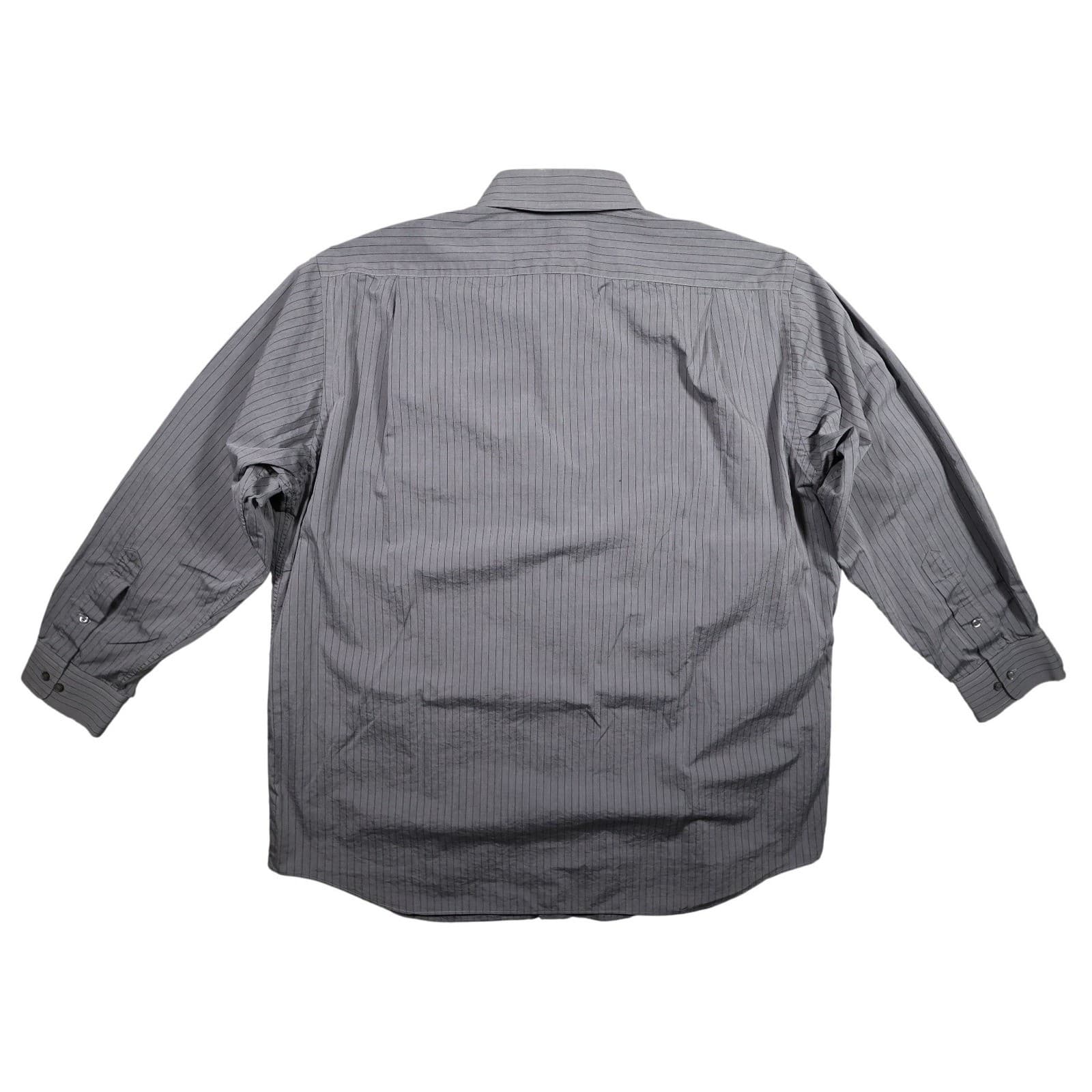 Paul Fredrick Dress Shirt Mens 17.5-34 Gray Excellent Striped Long Sleeve Cotton - Thumbnail 2