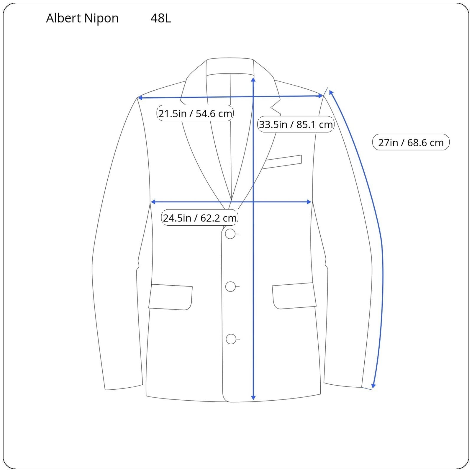 Vintage Albert Nipon Blazer Mens 48L Brown Wool Blend 3-Button Sport Coat - Thumbnail 8