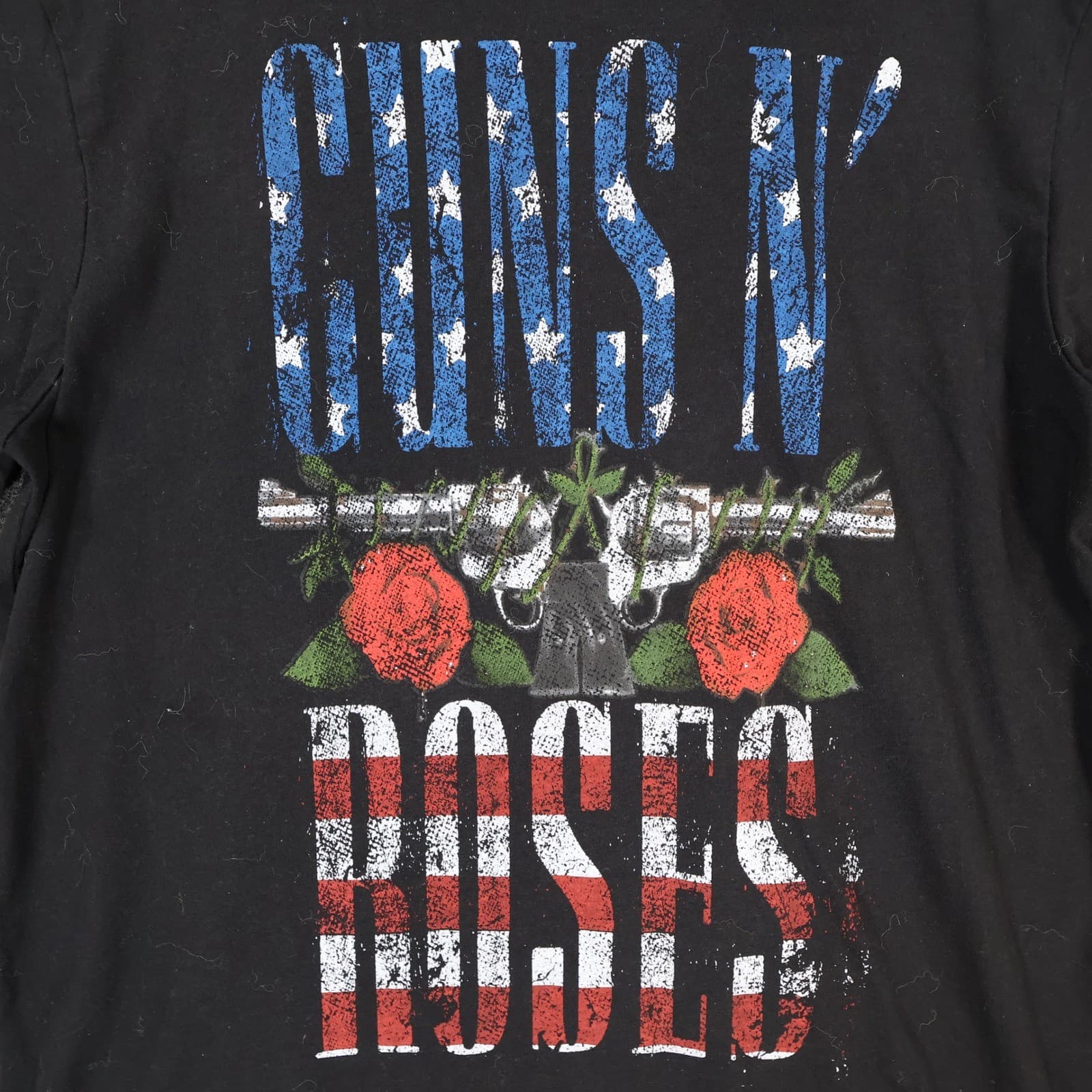 Guns N Roses Graphic Tee Mens Large Black Excellent Patriotic Stars Stripes - Thumbnail 8