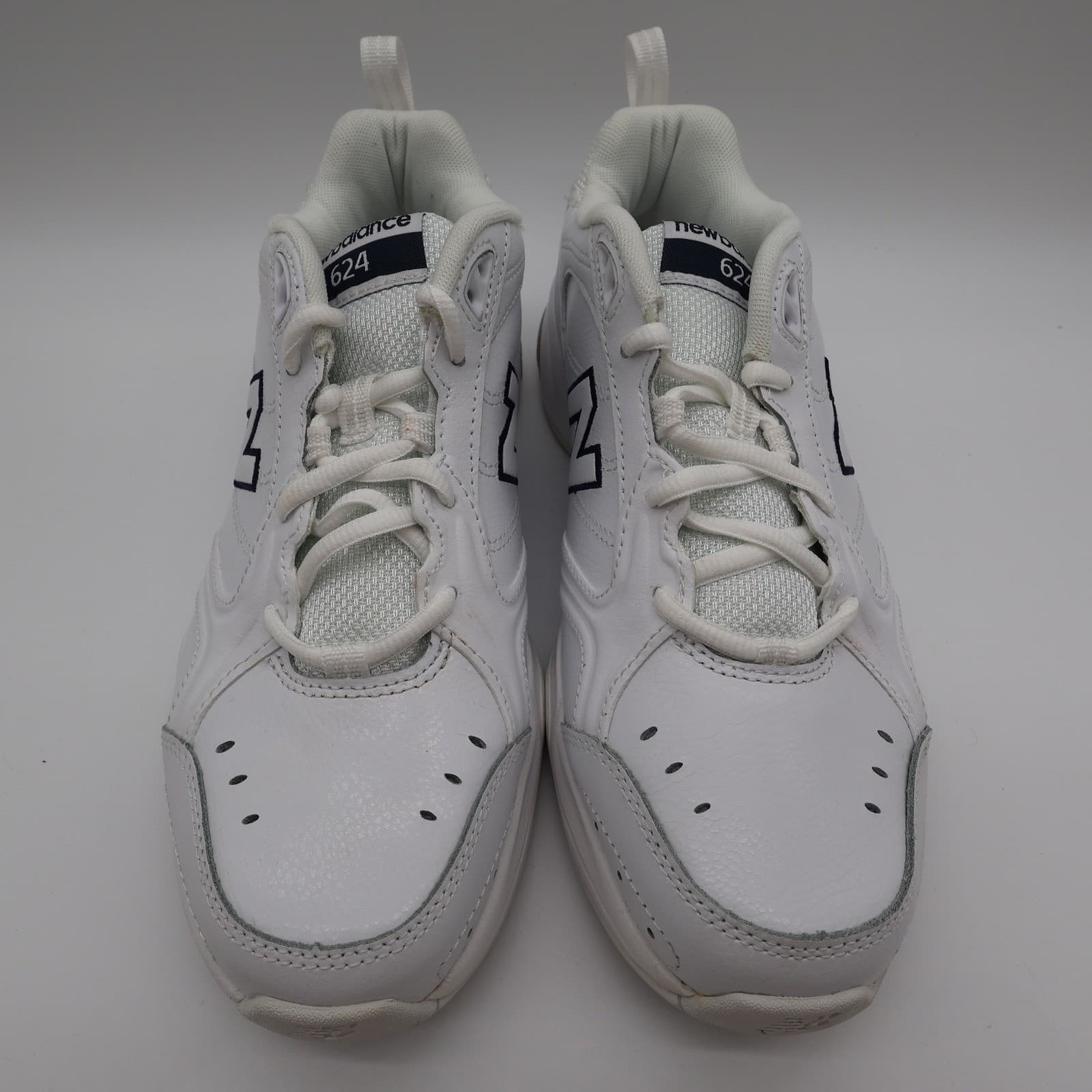 New Balance 624 Training Shoes Womens 10 White Leather WX624WT2 Cross Trainers - Thumbnail 3