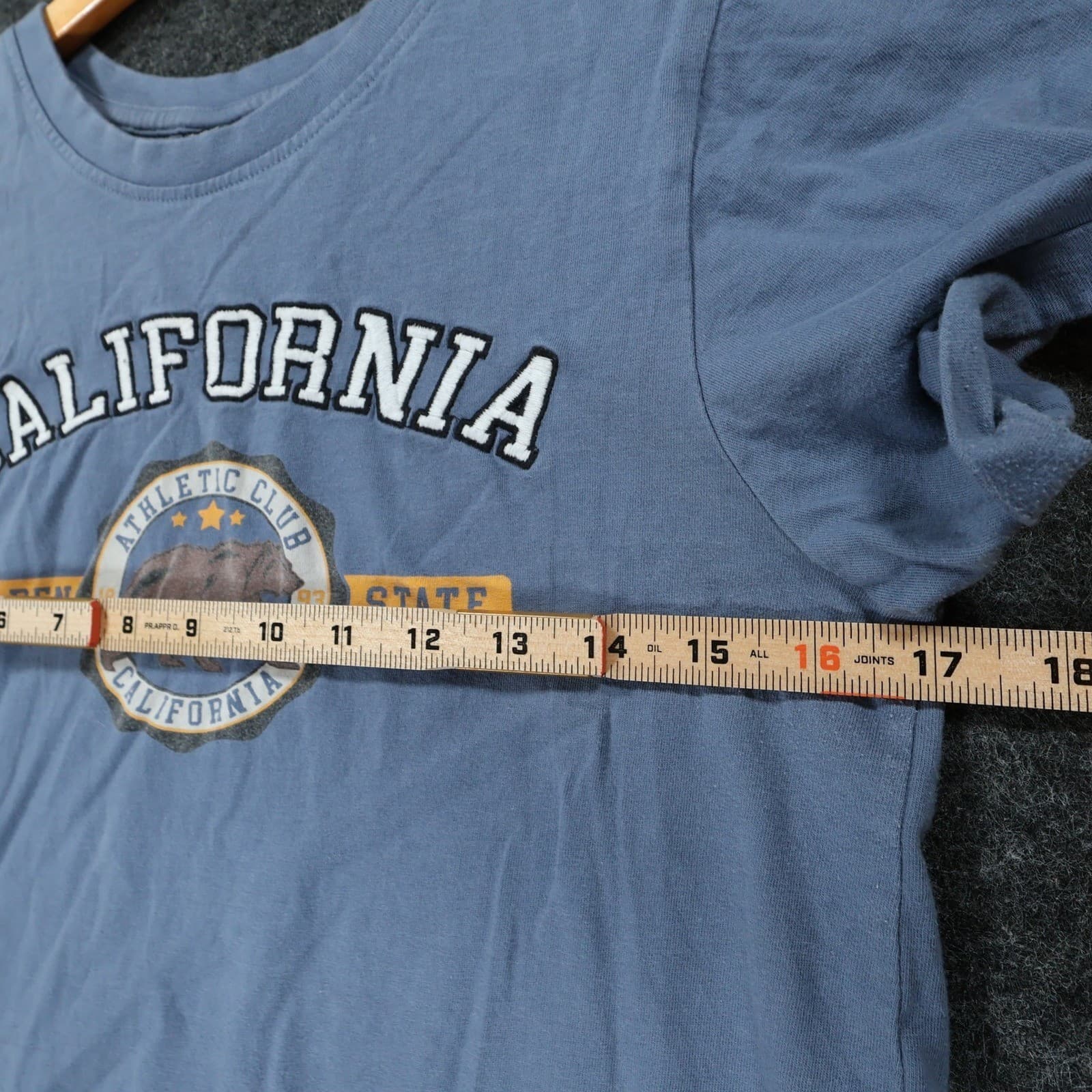 Attitude Not Included T Shirt Women XS Blue Excellent California Graphic Crop - Thumbnail 4