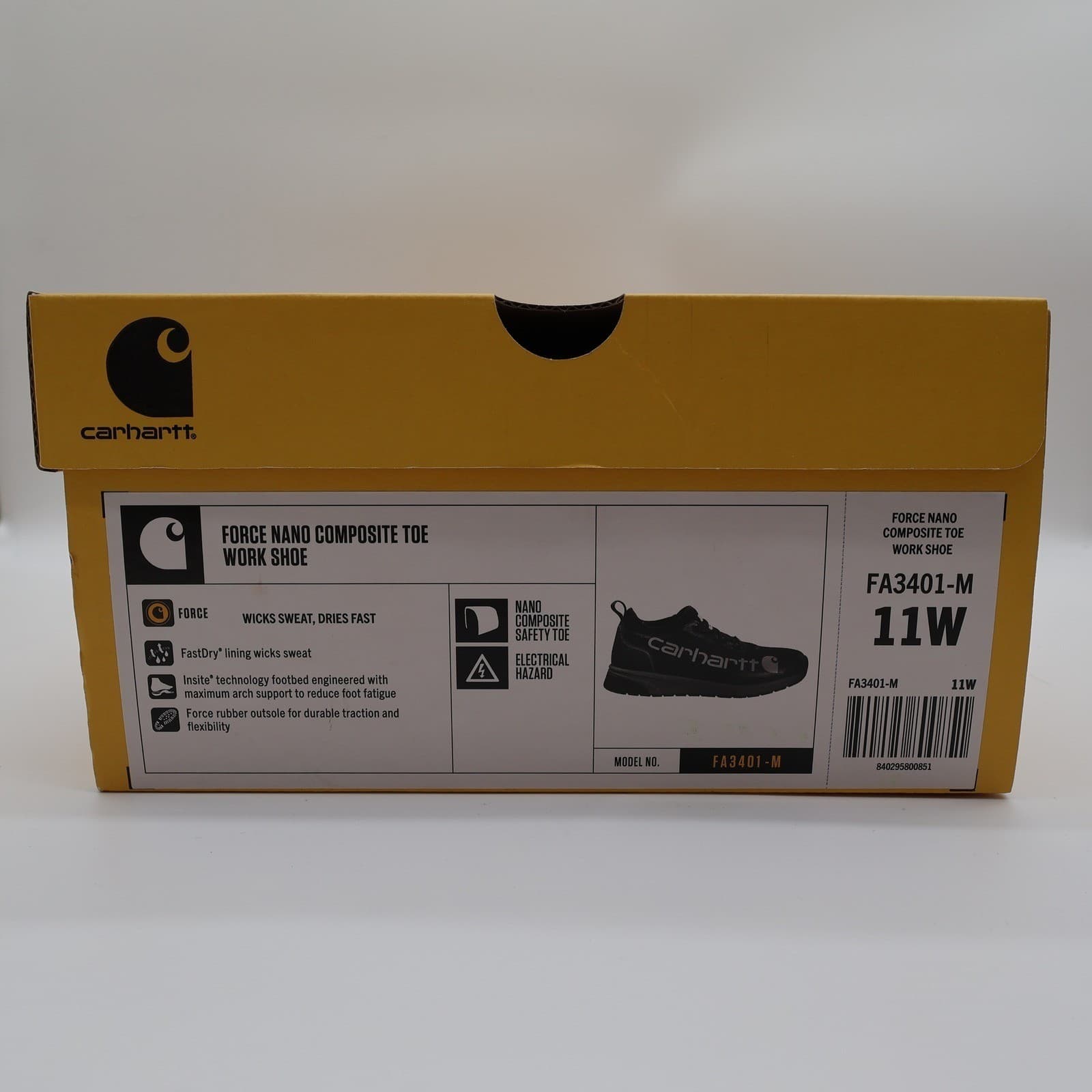 Carhartt Force Work Shoe Mens 11W Black Nano Composite Safety Toe FA3401-M Wide - Thumbnail 7