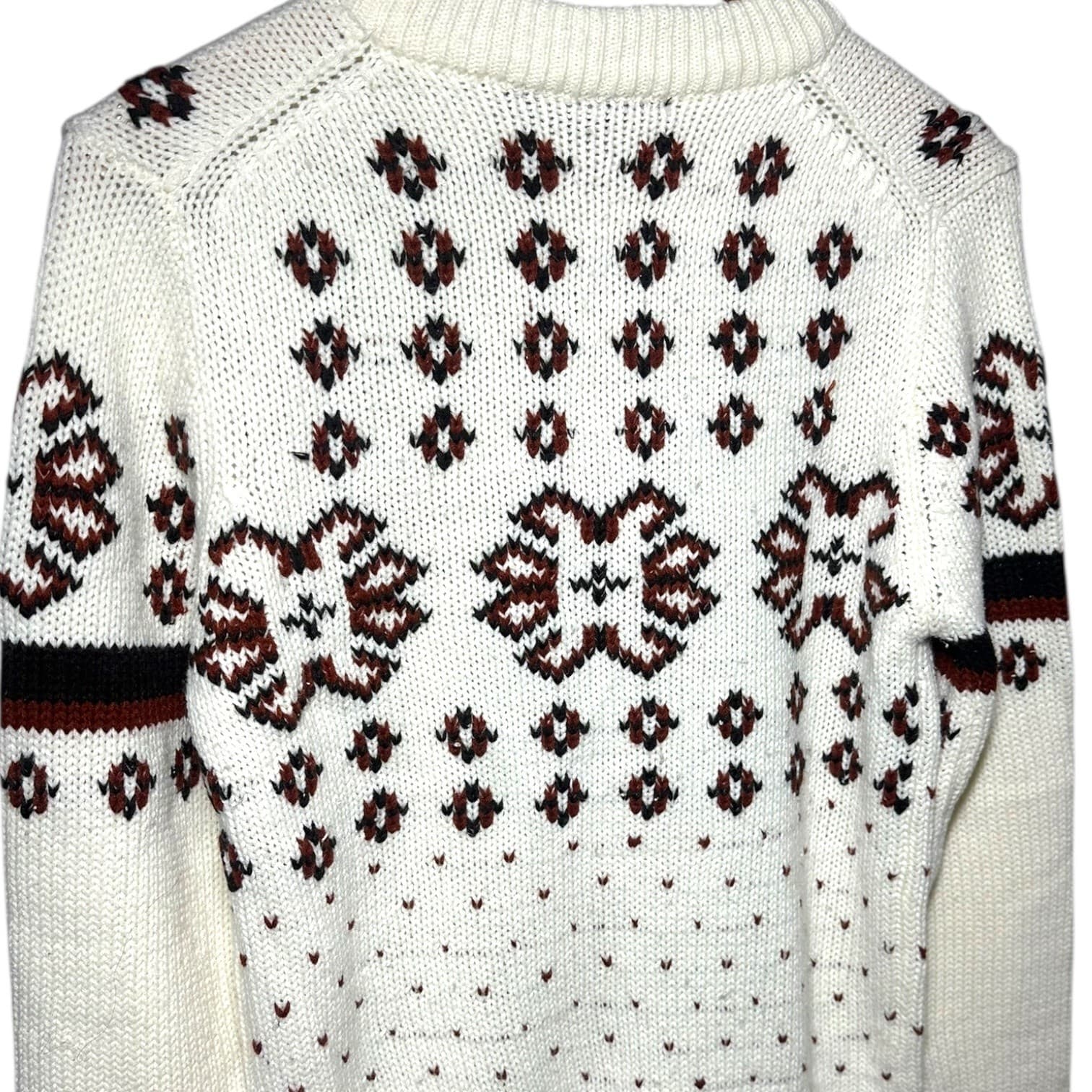 Atkinson Cream Size M Fair Isle Knit Sweater Women's Long Sleeve Crew Neck - Thumbnail 5