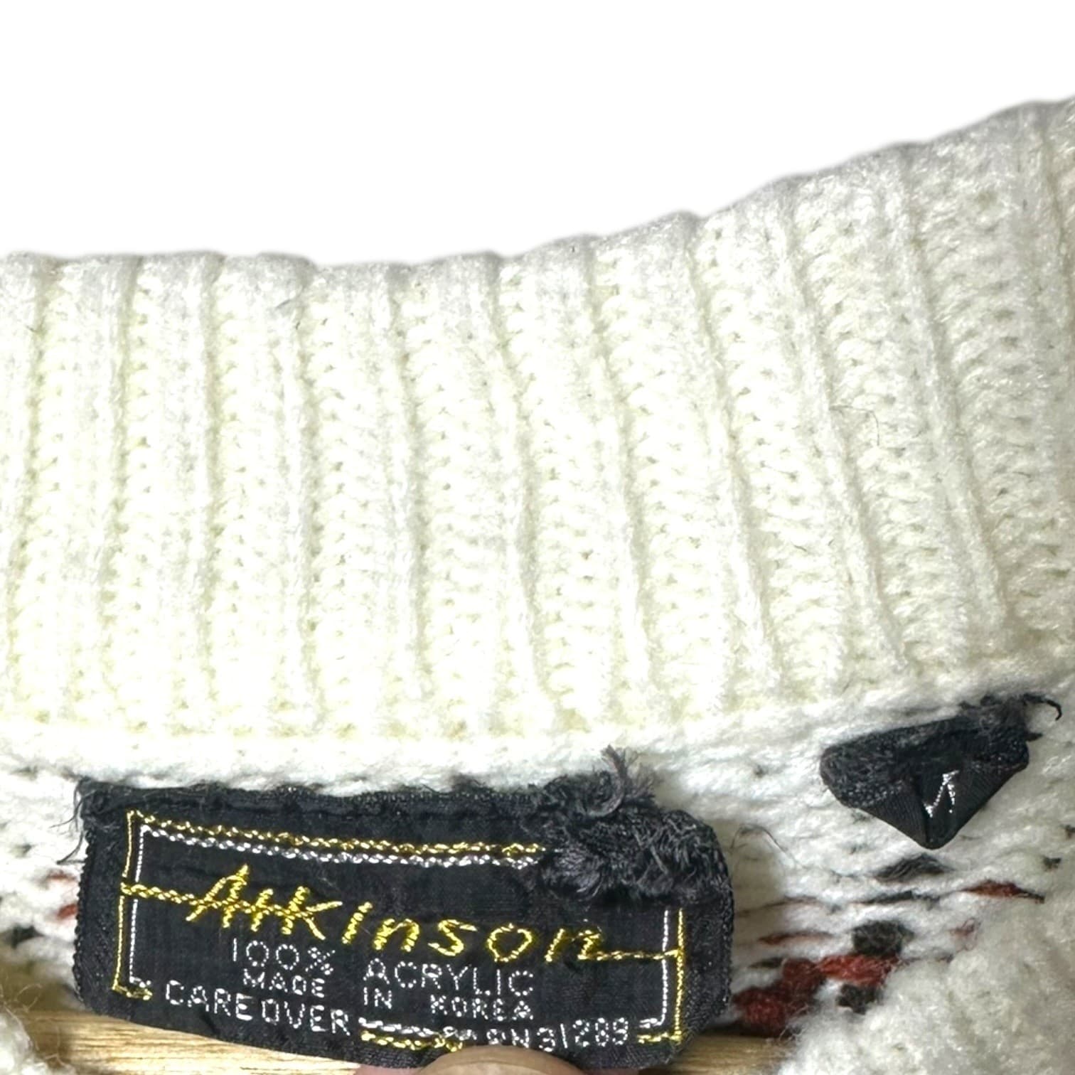Atkinson Cream Size M Fair Isle Knit Sweater Women's Long Sleeve Crew Neck - Thumbnail 6