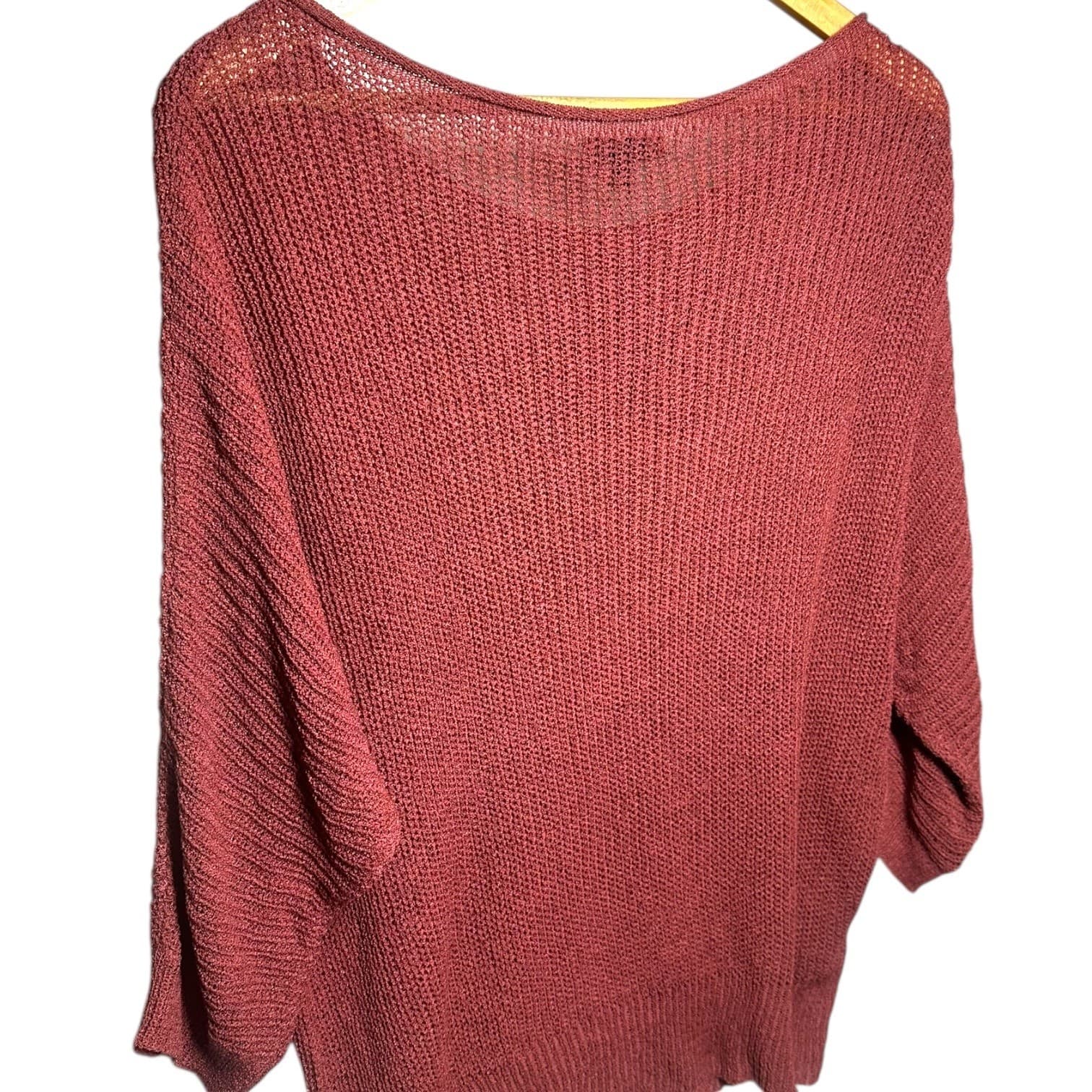Mitttoshop Women's Knit Sweater Loose Fit Dolman Sleeve Coral Size S - Thumbnail 5