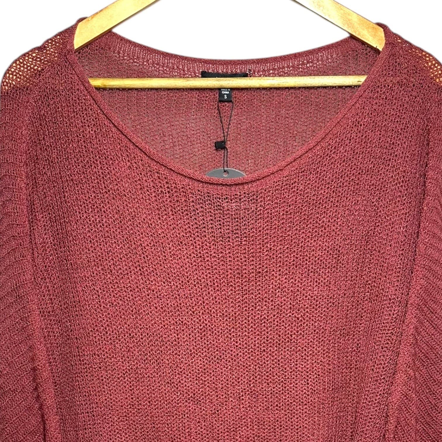 Mitttoshop Women's Knit Sweater Loose Fit Dolman Sleeve Coral Size S - Thumbnail 4