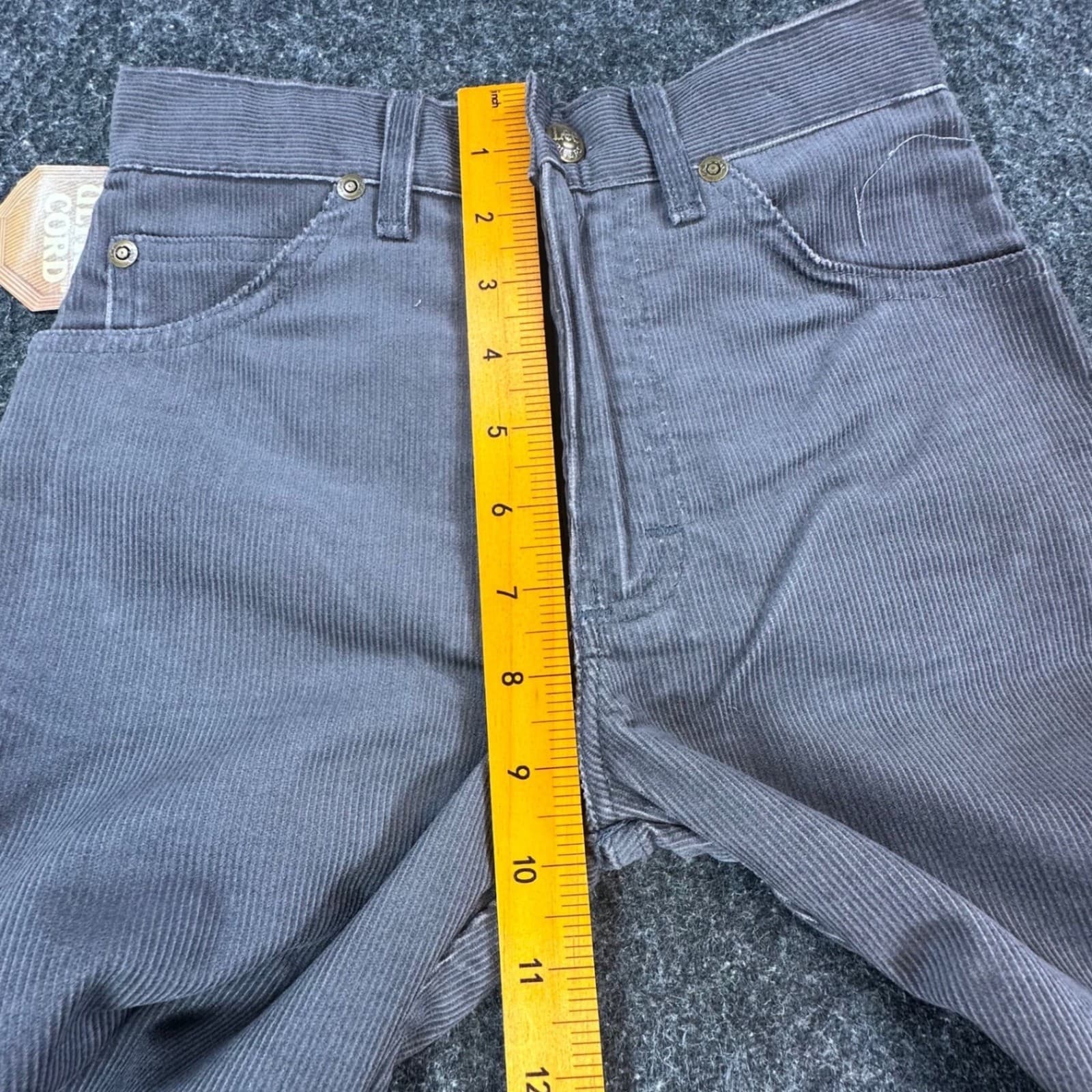 Lee Rider Straight Leg Pants Boys 11 Slim Gray Corduroy Vintage 70s 80s NOS USA - Thumbnail 5