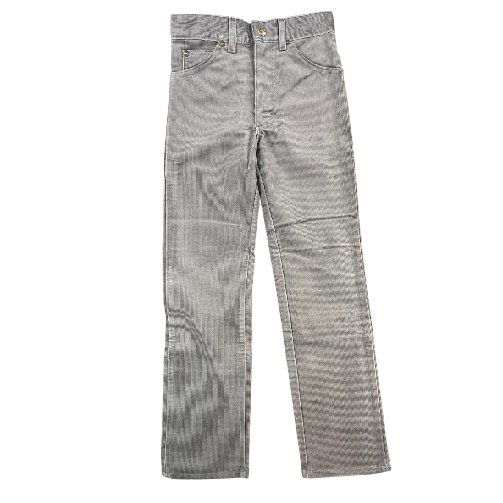 Lee Corduroy Pants Boys 10 Slim Gray Cotton Blend Straight Leg Vintage 70s 80s - Thumbnail 2