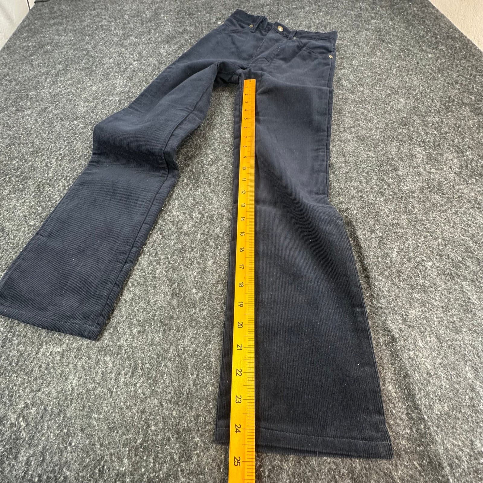 Lee Corduroy Pants Boys 10 Slim Black Cotton Blend Straight Vintage 70s 80s USA - Thumbnail 4