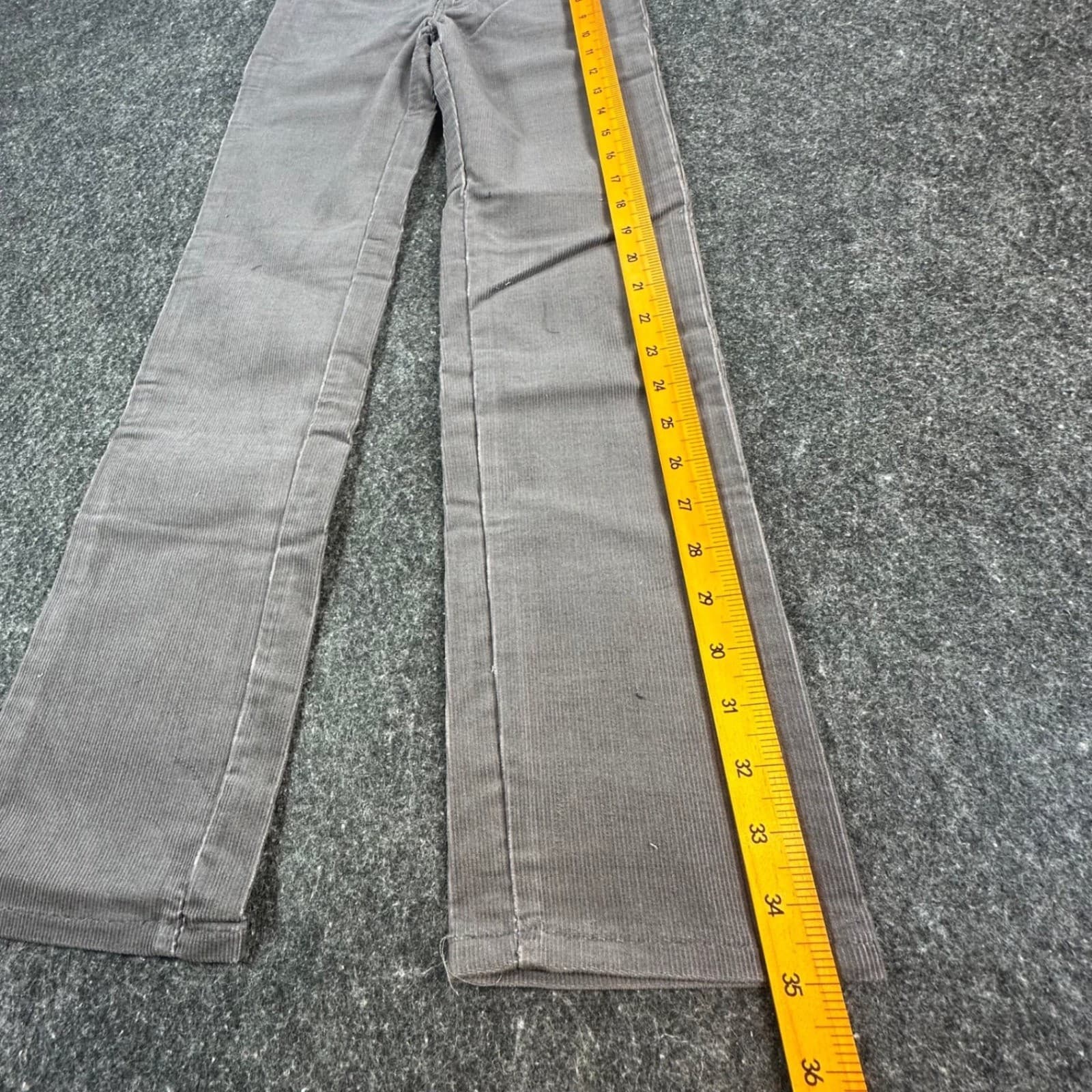 Lee Rider Straight Leg Pants Boys 11 Slim Gray Corduroy Vintage 70s 80s NOS USA - Thumbnail 3