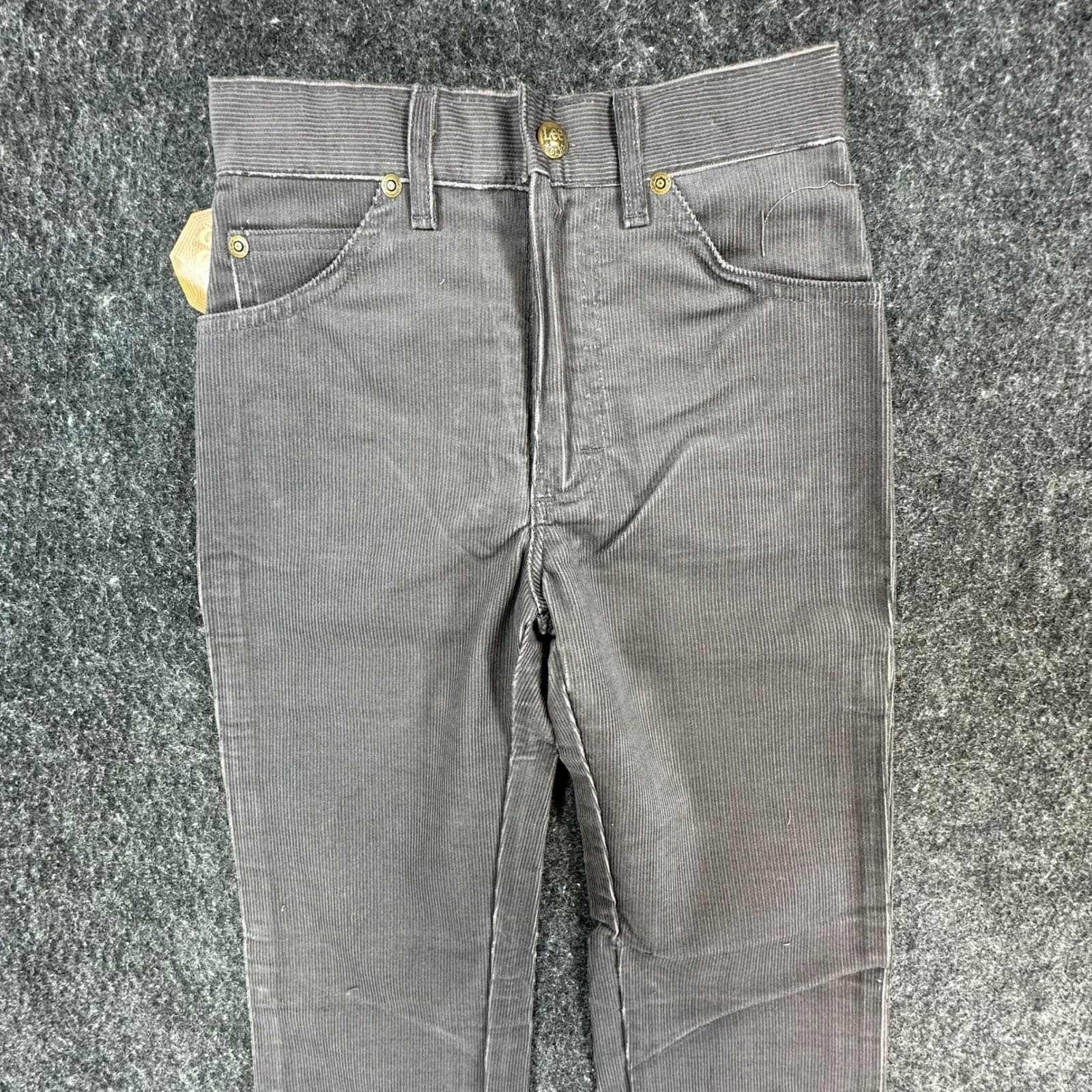 Lee Rider Straight Leg Pants Boys 11 Slim Gray Corduroy Vintage 70s 80s NOS USA - Thumbnail 11
