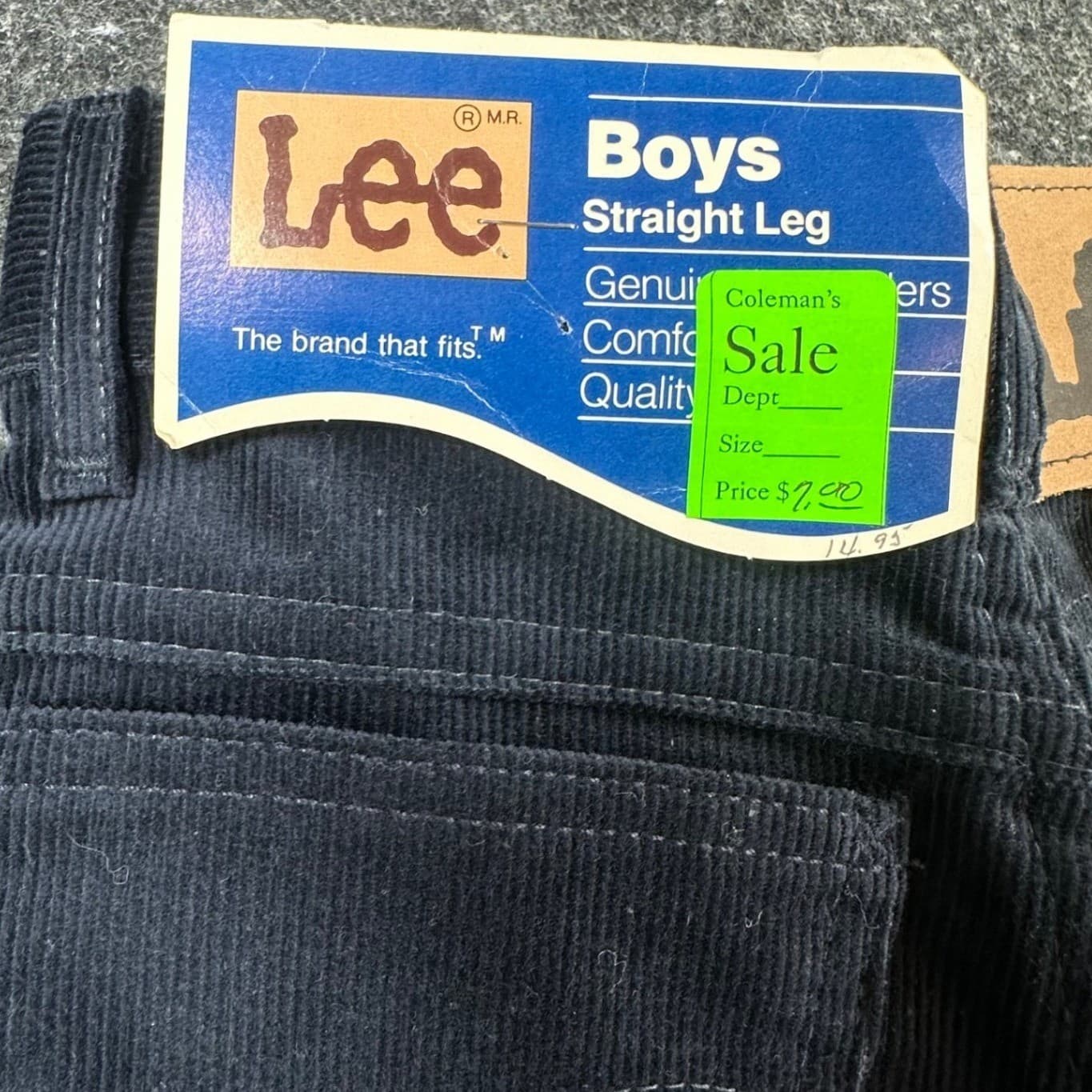 Lee Corduroy Pants Boys 10 Slim Black Cotton Blend Straight Vintage 70s 80s USA - Thumbnail 9