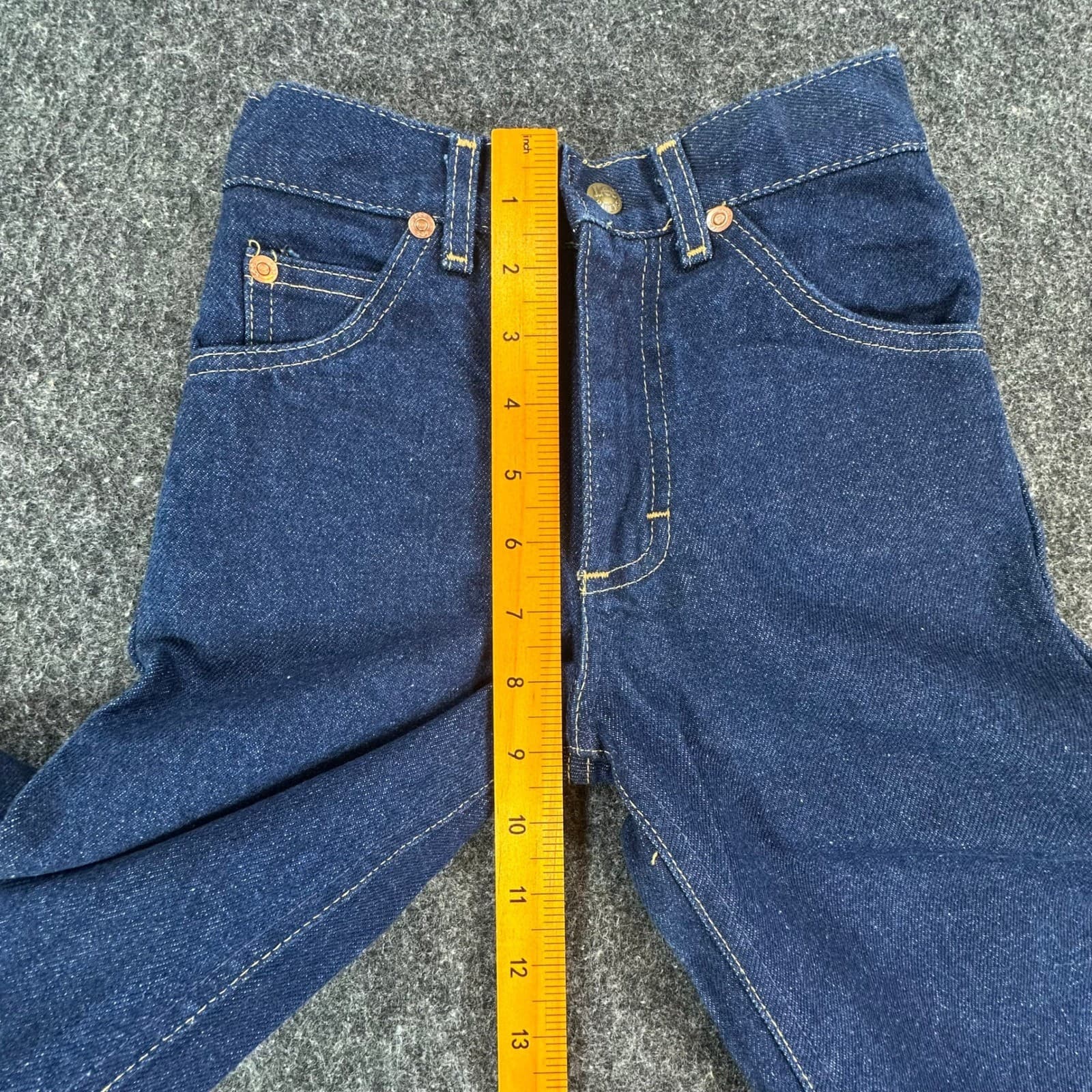 Lee Straight Leg Jeans Boys 9 Slim Blue Denim Vintage 80s 90s Made in USA NOS - Thumbnail 5
