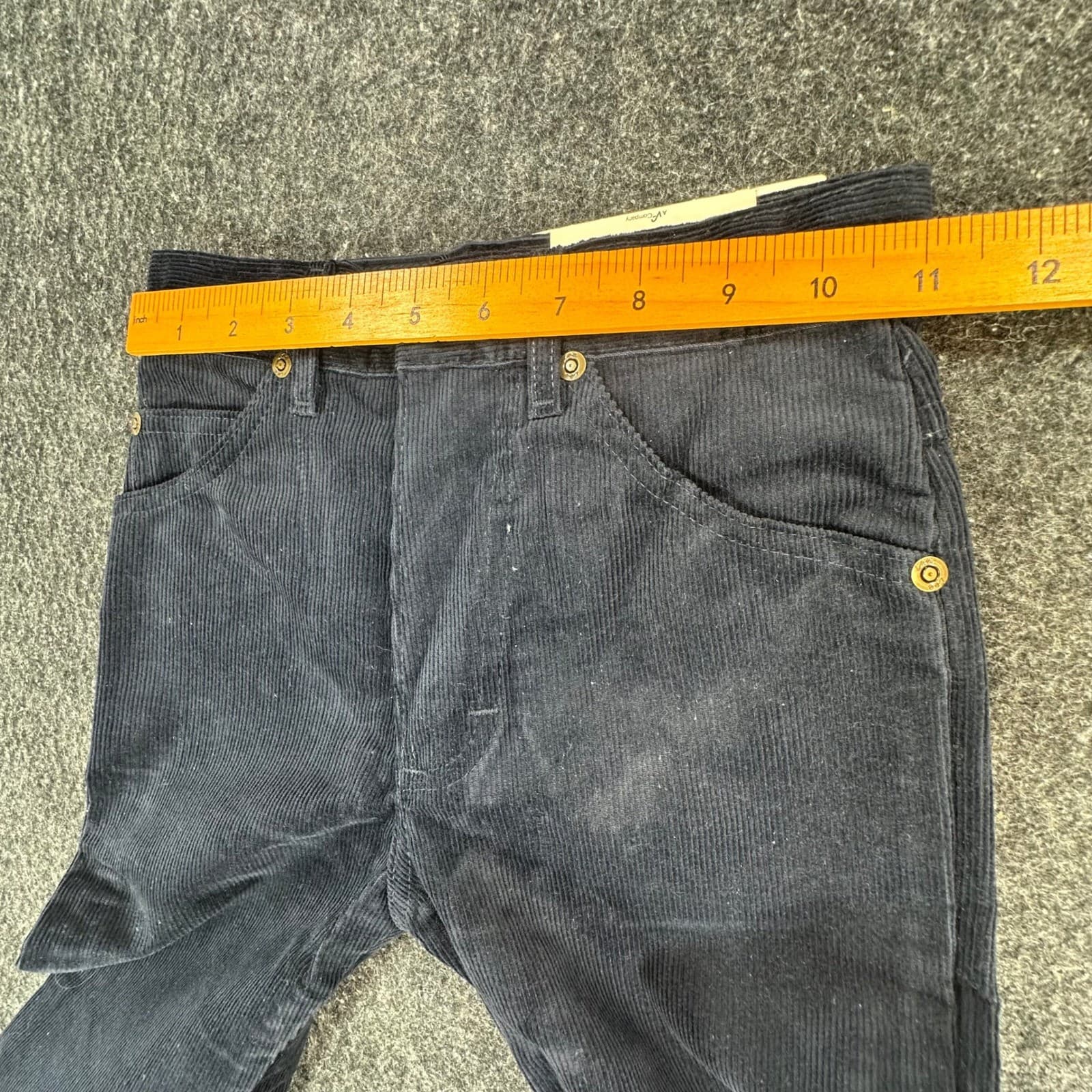 Lee Corduroy Pants Boys 10 Slim Black Cotton Blend Straight Vintage 70s 80s USA - Thumbnail 6