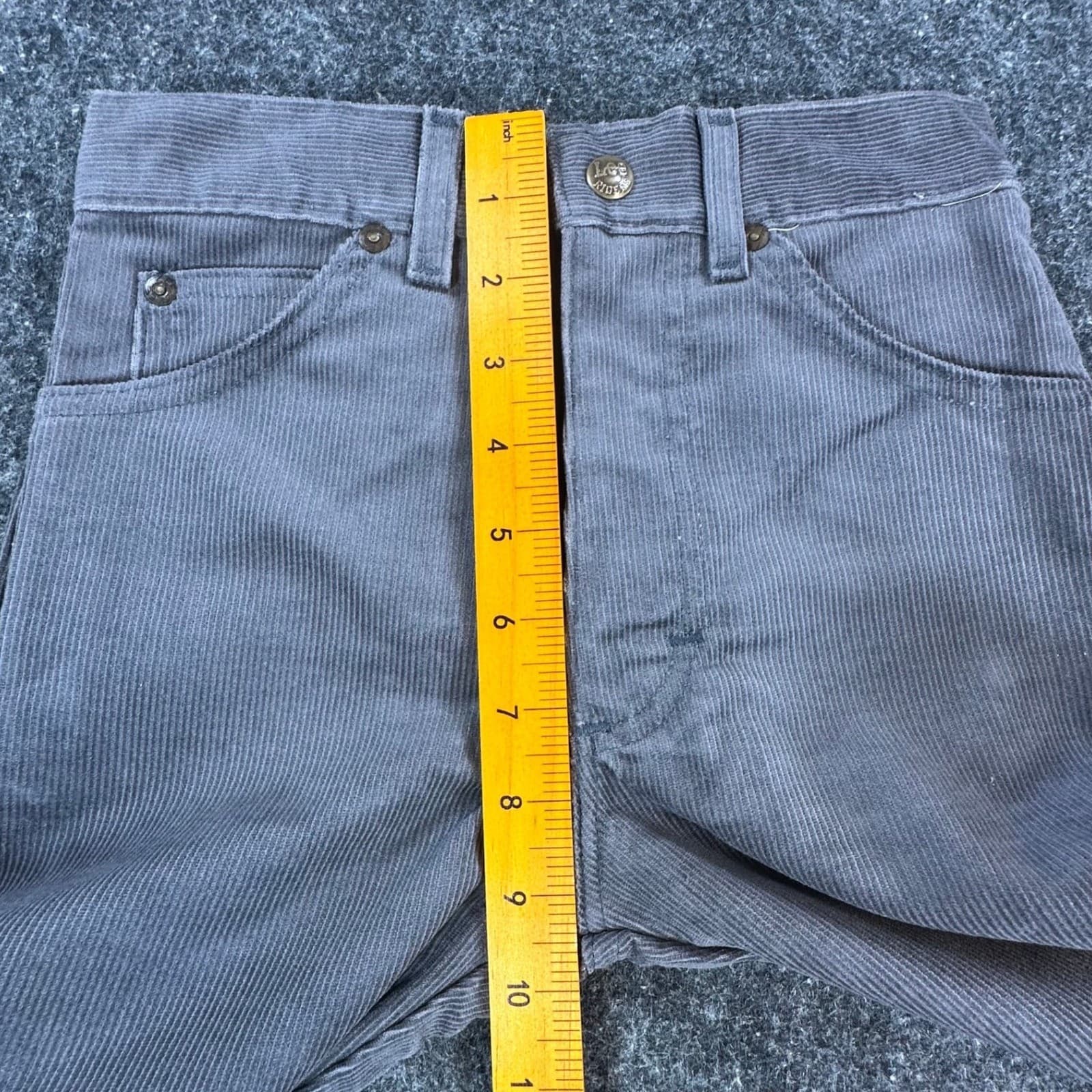 Lee Corduroy Pants Boys 10 Slim Gray Cotton Blend Straight Leg Vintage 70s 80s - Thumbnail 5