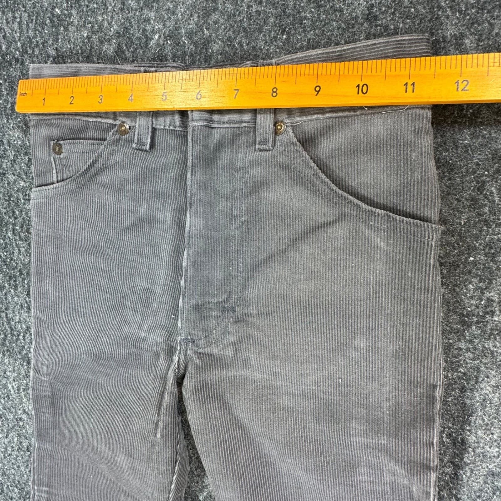 Lee Corduroy Pants Boys 10 Slim Gray Cotton Blend Straight Leg Vintage 70s 80s - Thumbnail 6