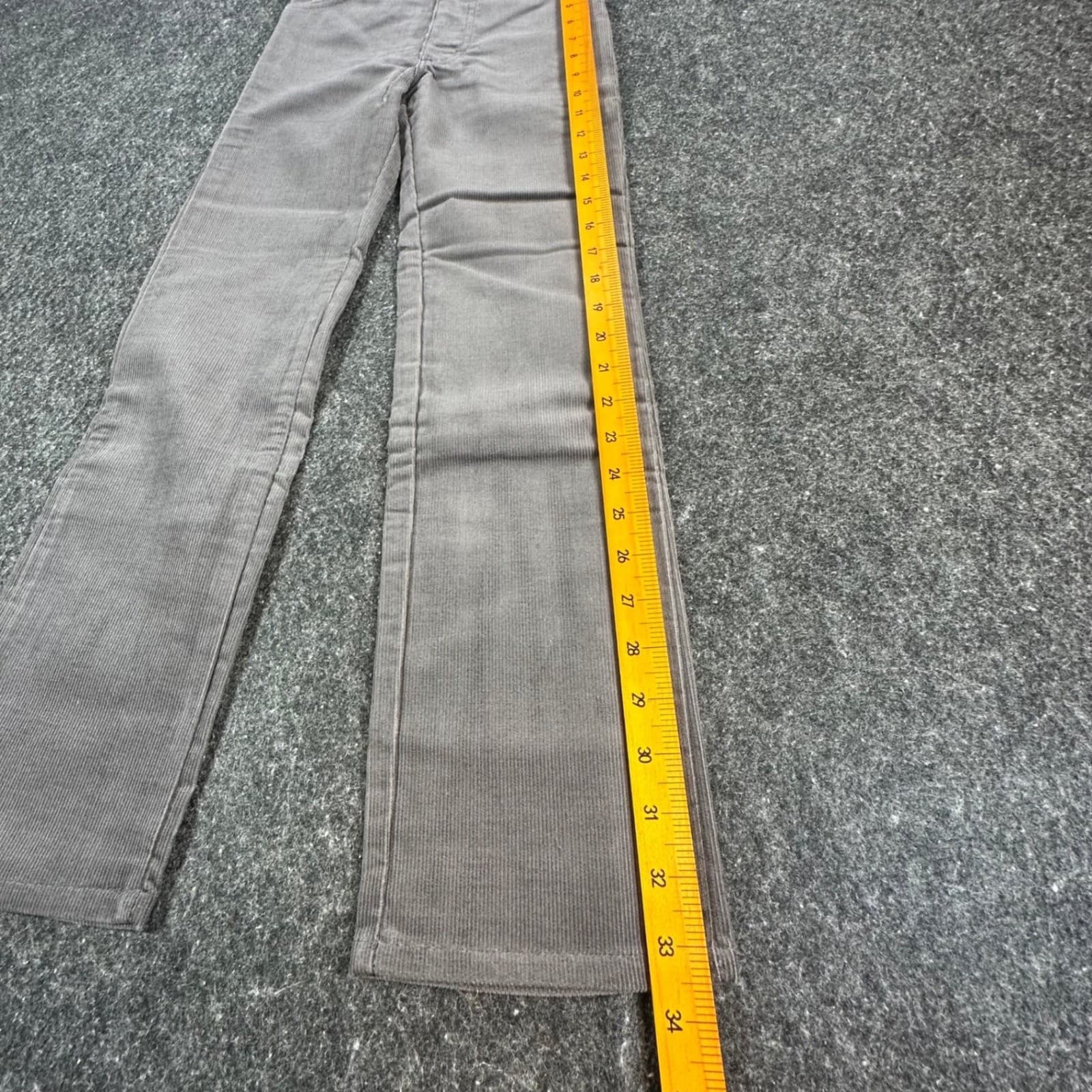 Lee Corduroy Pants Boys 10 Slim Gray Cotton Blend Straight Leg Vintage 70s 80s - Thumbnail 3