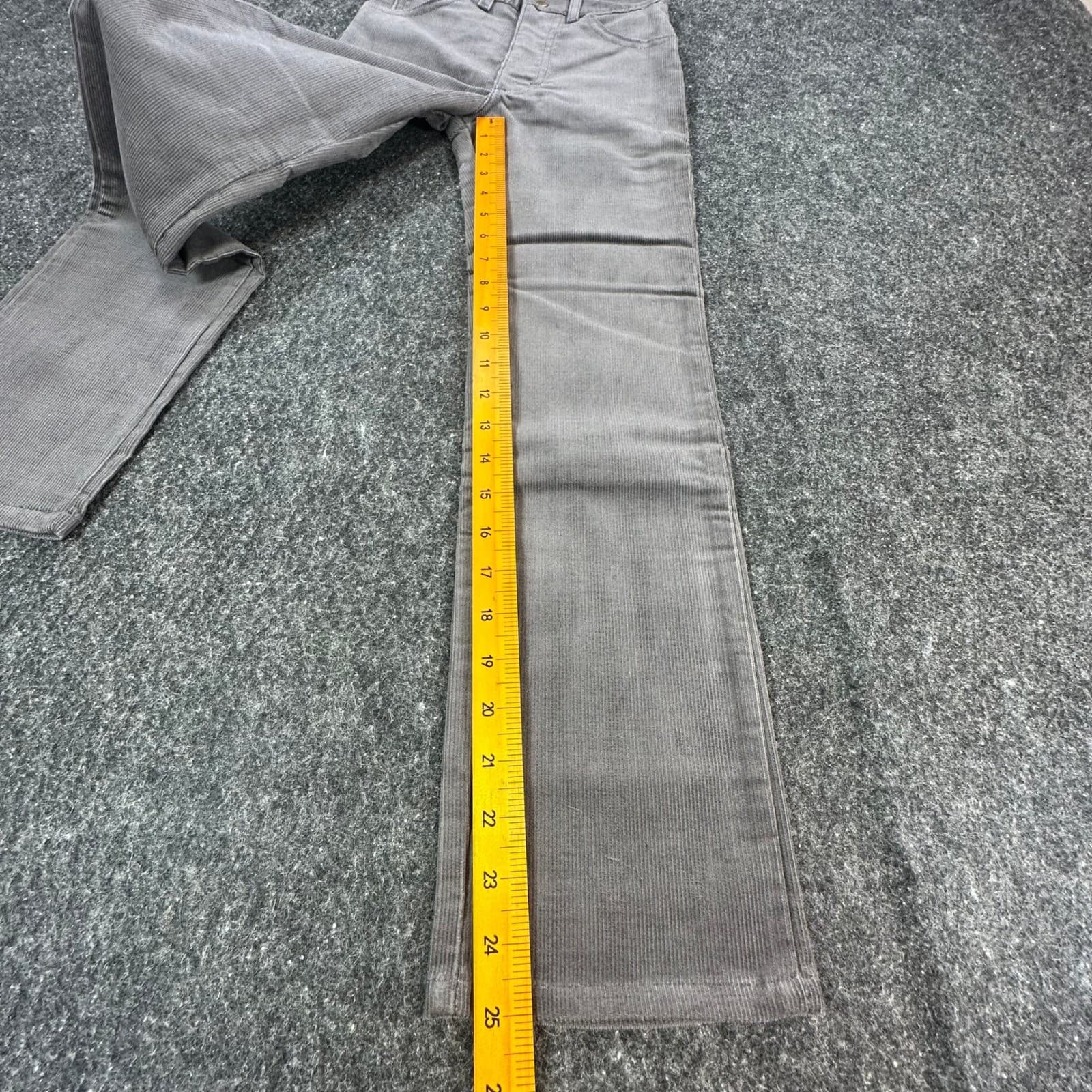 Lee Corduroy Pants Boys 10 Slim Gray Cotton Blend Straight Leg Vintage 70s 80s - Thumbnail 4