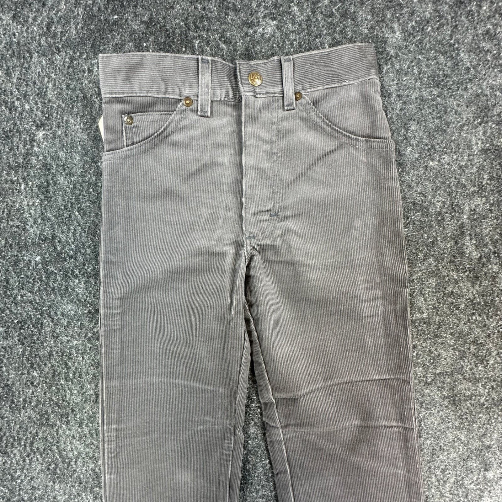 Lee Corduroy Pants Boys 10 Slim Gray Cotton Blend Straight Leg Vintage 70s 80s - Thumbnail 9
