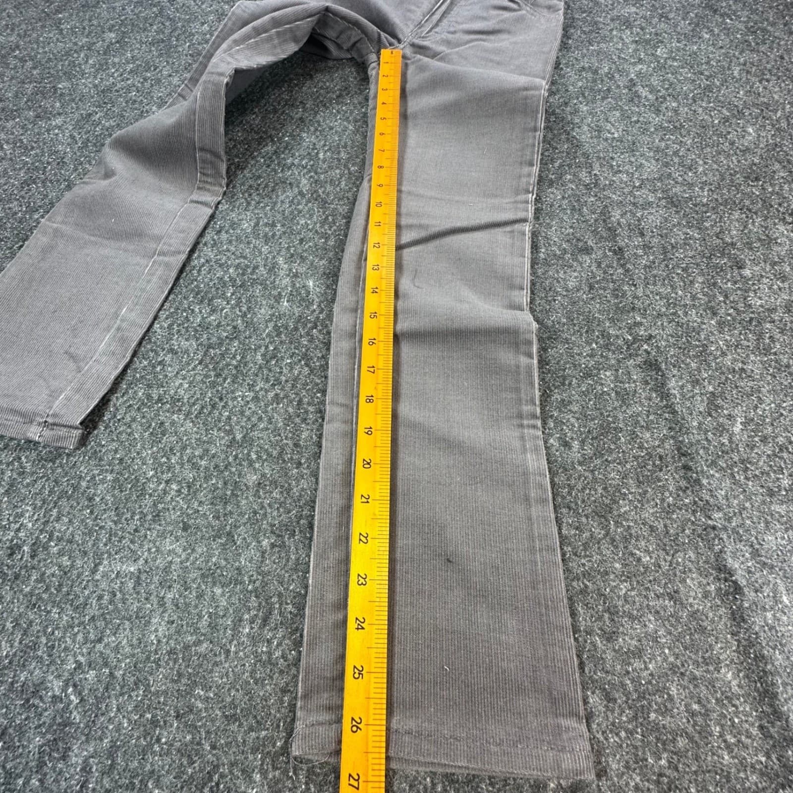 Lee Rider Straight Leg Pants Boys 11 Slim Gray Corduroy Vintage 70s 80s NOS USA - Thumbnail 4