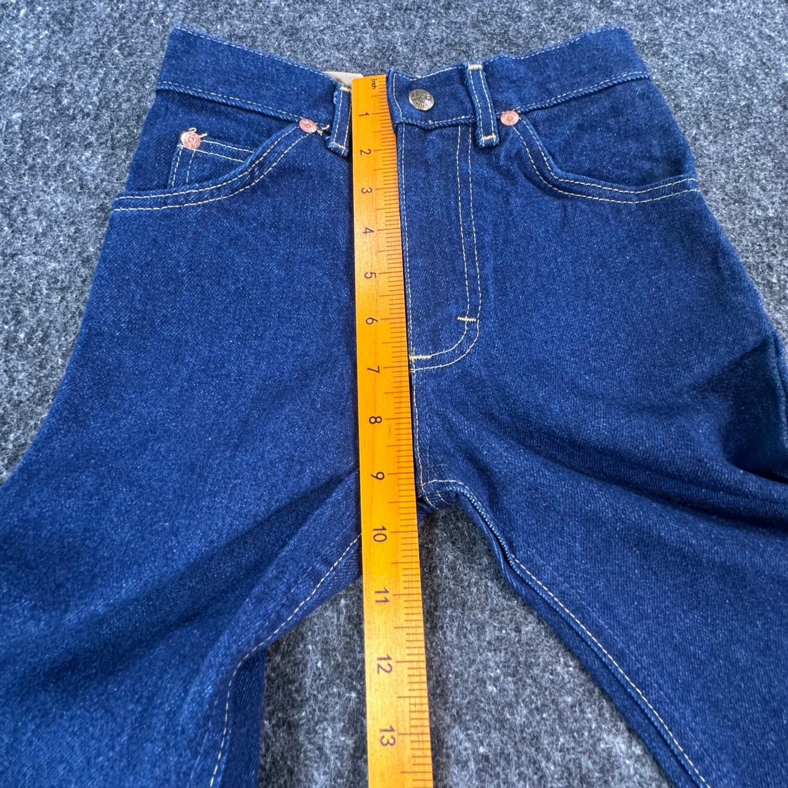 Lee Straight Leg Jeans Boys Size 6 Blue Cotton Vintage 80s NOS Genuine Riders - Thumbnail 5