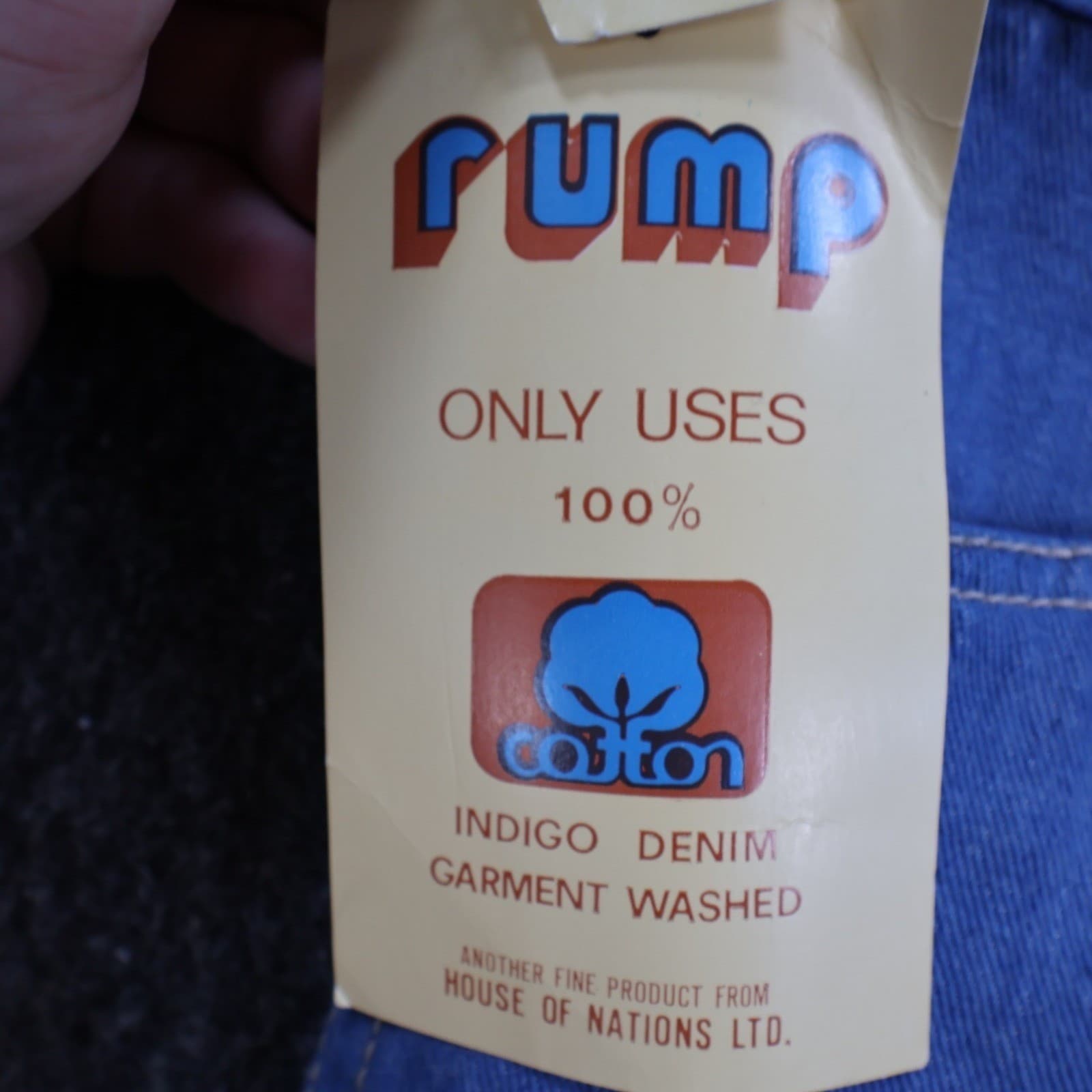 Rump Boot Leg Jeans Mens 32x33 Blue Cotton Vintage 70s 80s New Old Stock 9208TL - Thumbnail 9
