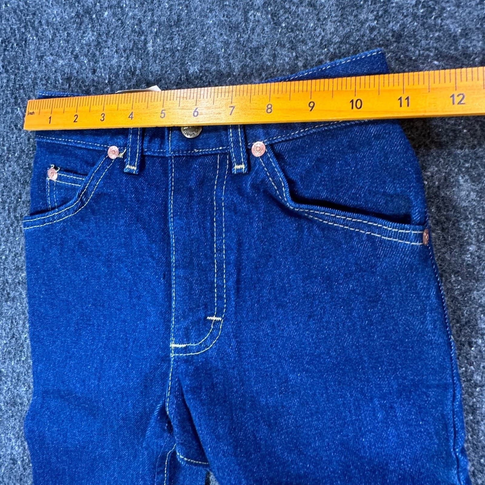 Lee Straight Leg Jeans Boys Size 6 Blue Cotton Vintage 80s NOS Genuine Riders - Thumbnail 6
