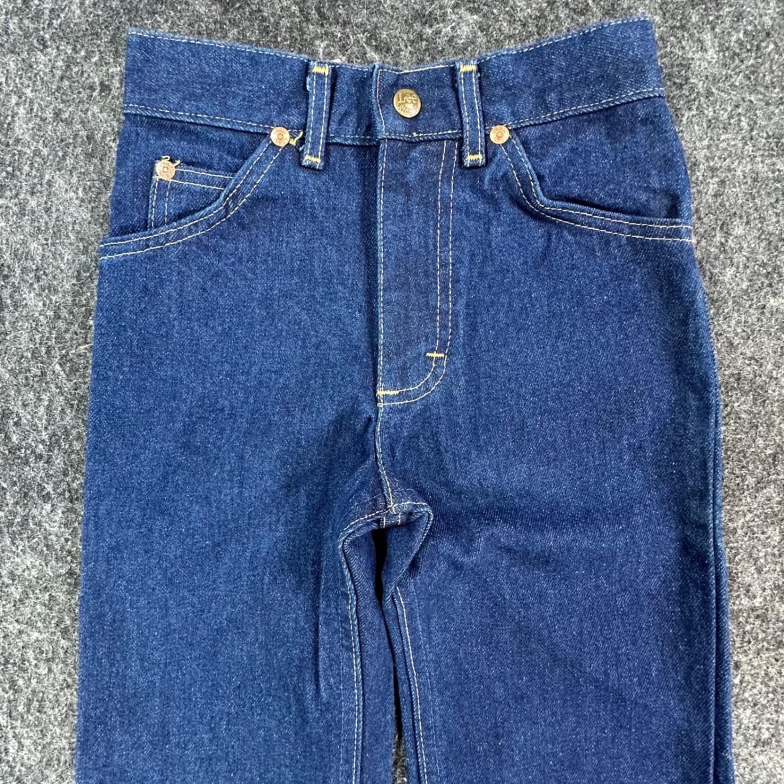 Lee Straight Leg Jeans Boys Size 6 Blue Cotton Vintage 80s NOS Genuine Riders - Thumbnail 7
