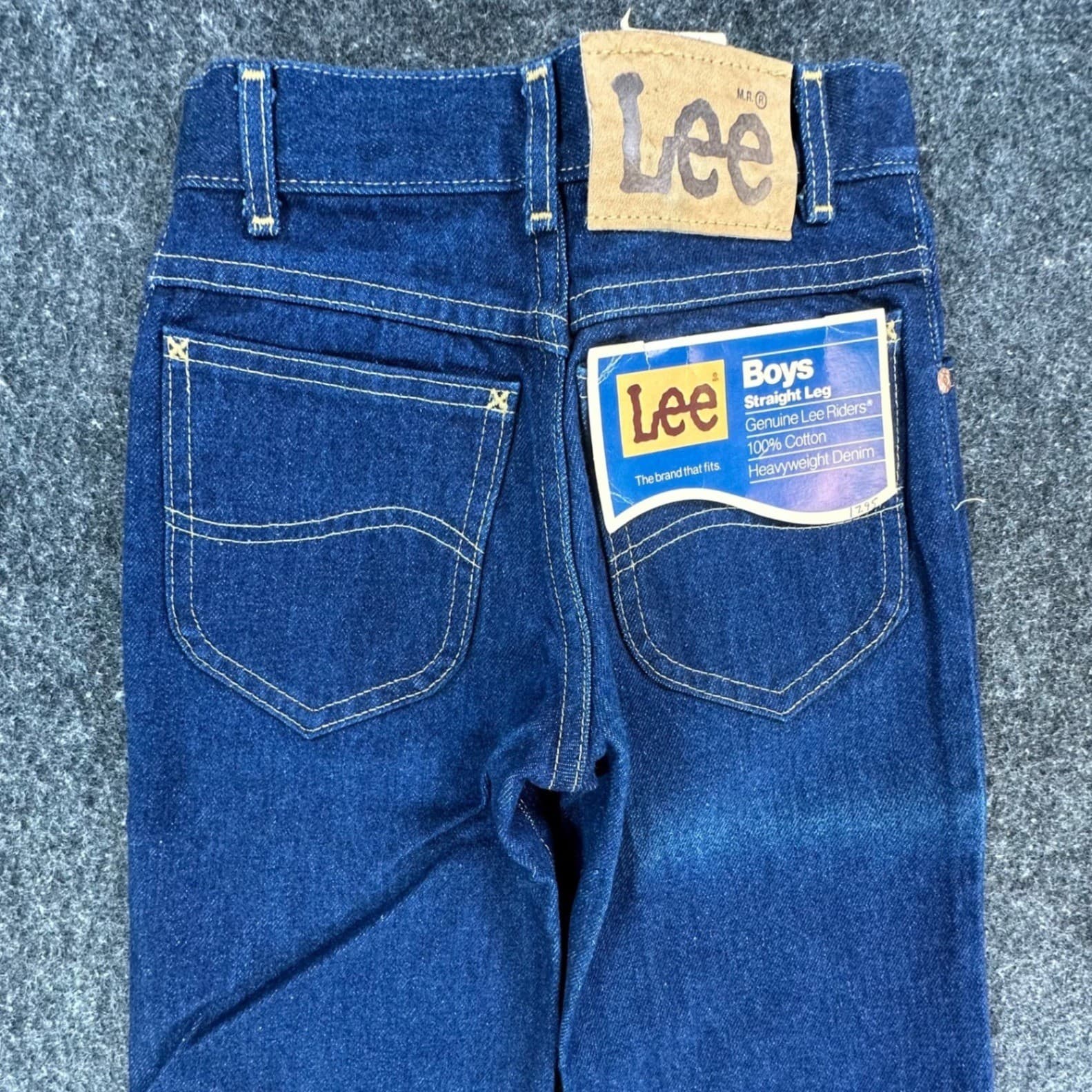 Lee Straight Leg Jeans Boys Size 6 Blue Cotton Vintage 80s NOS Genuine Riders - Thumbnail 8