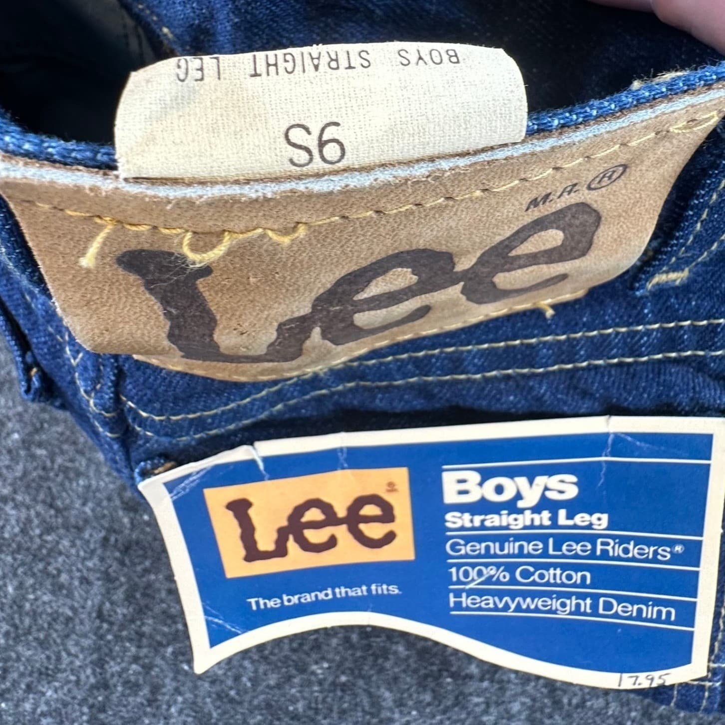 Lee Straight Leg Jeans Boys Size 6 Blue Cotton Vintage 80s NOS Genuine Riders - Thumbnail 11