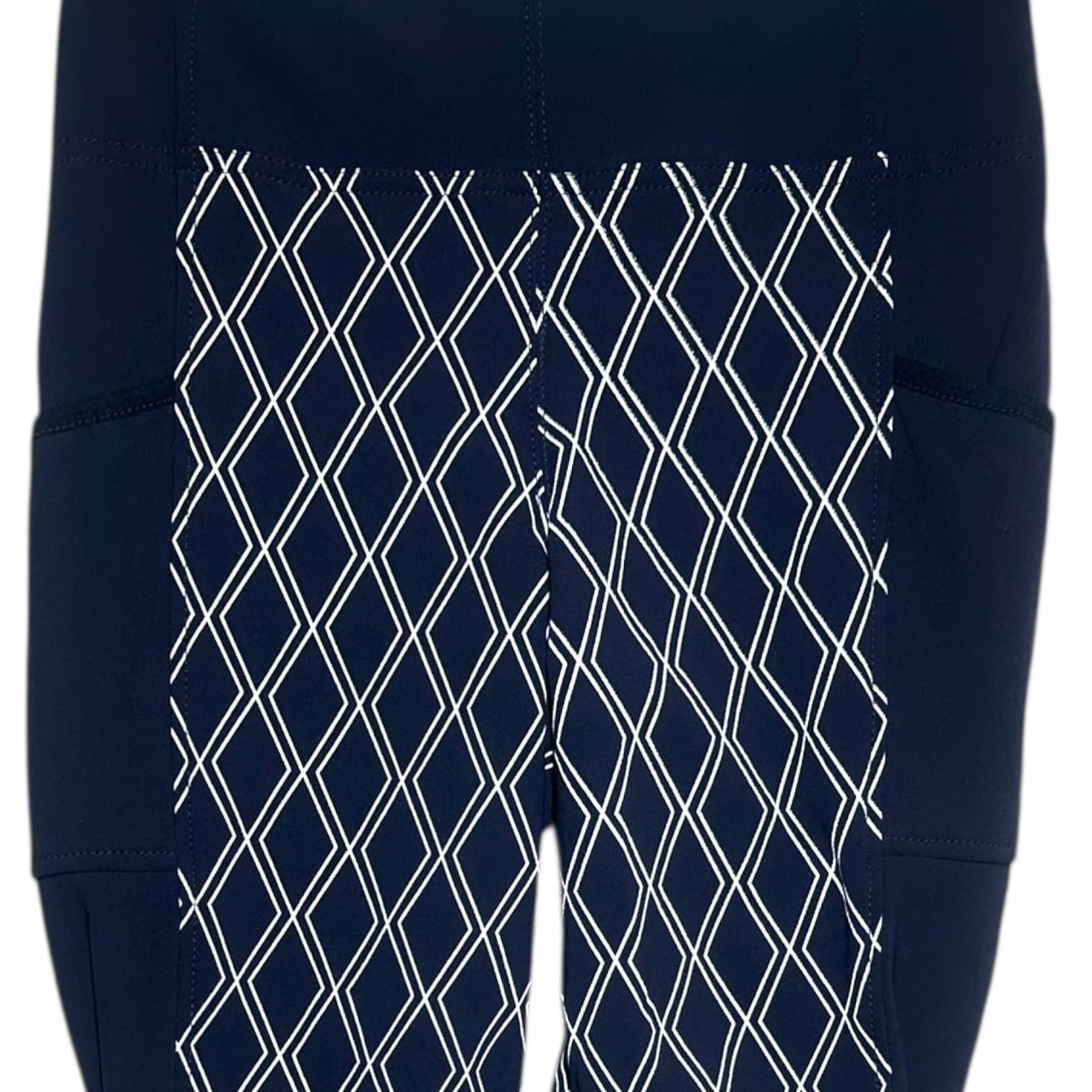 Horze Women's Navy Diamond Print Riding Breeches Pockets Size 24 - Thumbnail 2