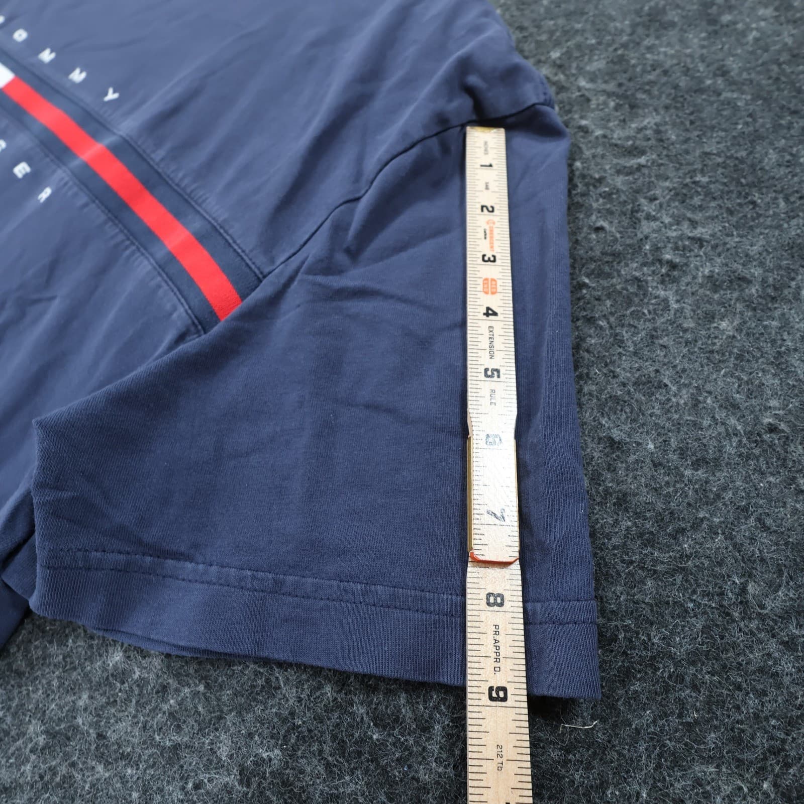 Tommy Hilfiger T-Shirt Mens Large Navy Blue Cotton Regular Fit Logo Graphic Tee - Thumbnail 3