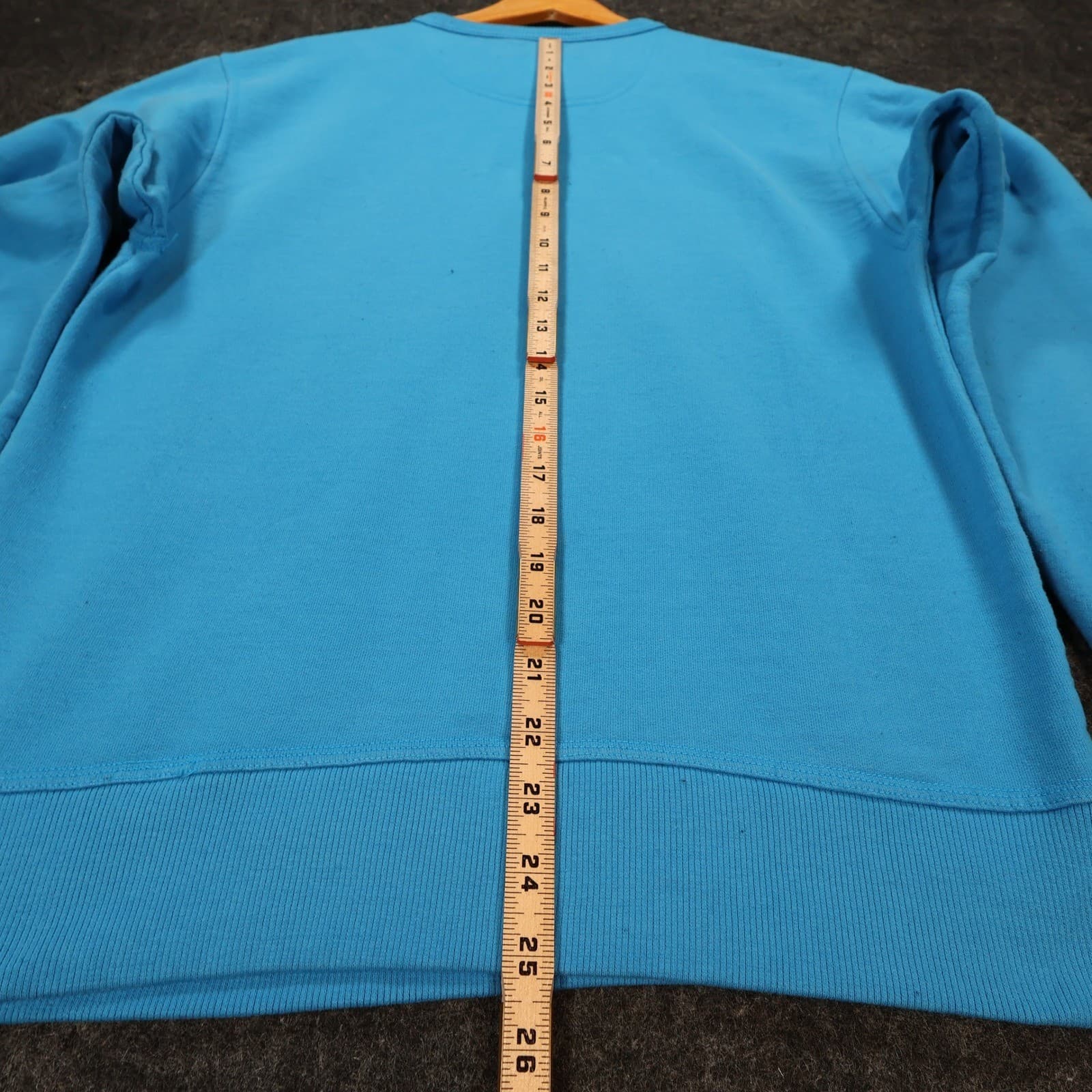 Champion Sweatshirt Mens S Blue Cotton Blend Regular Fit Script Logo Crewneck - Thumbnail 5