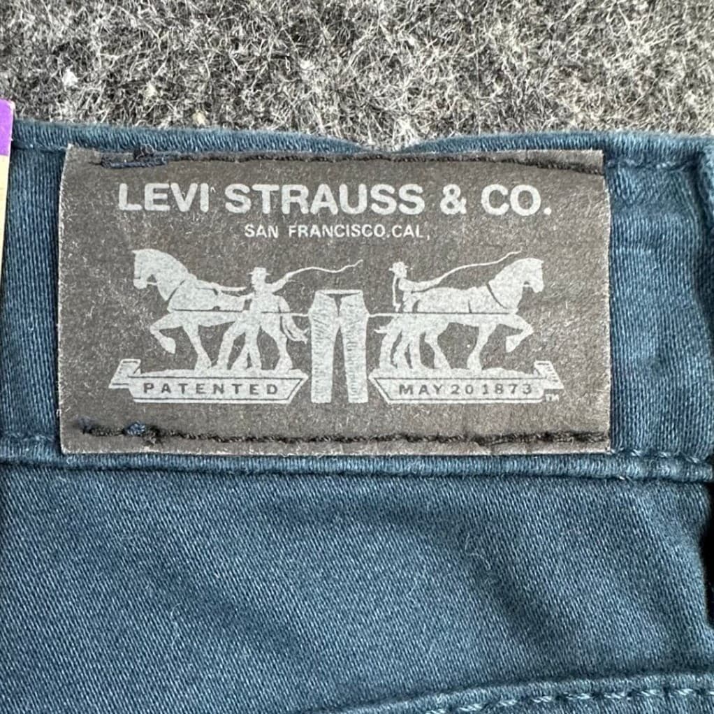 Levi's Sateen Legging Girls 10 Teal Cotton Stretch Adjustable Waist Skinny Pants - Thumbnail 13