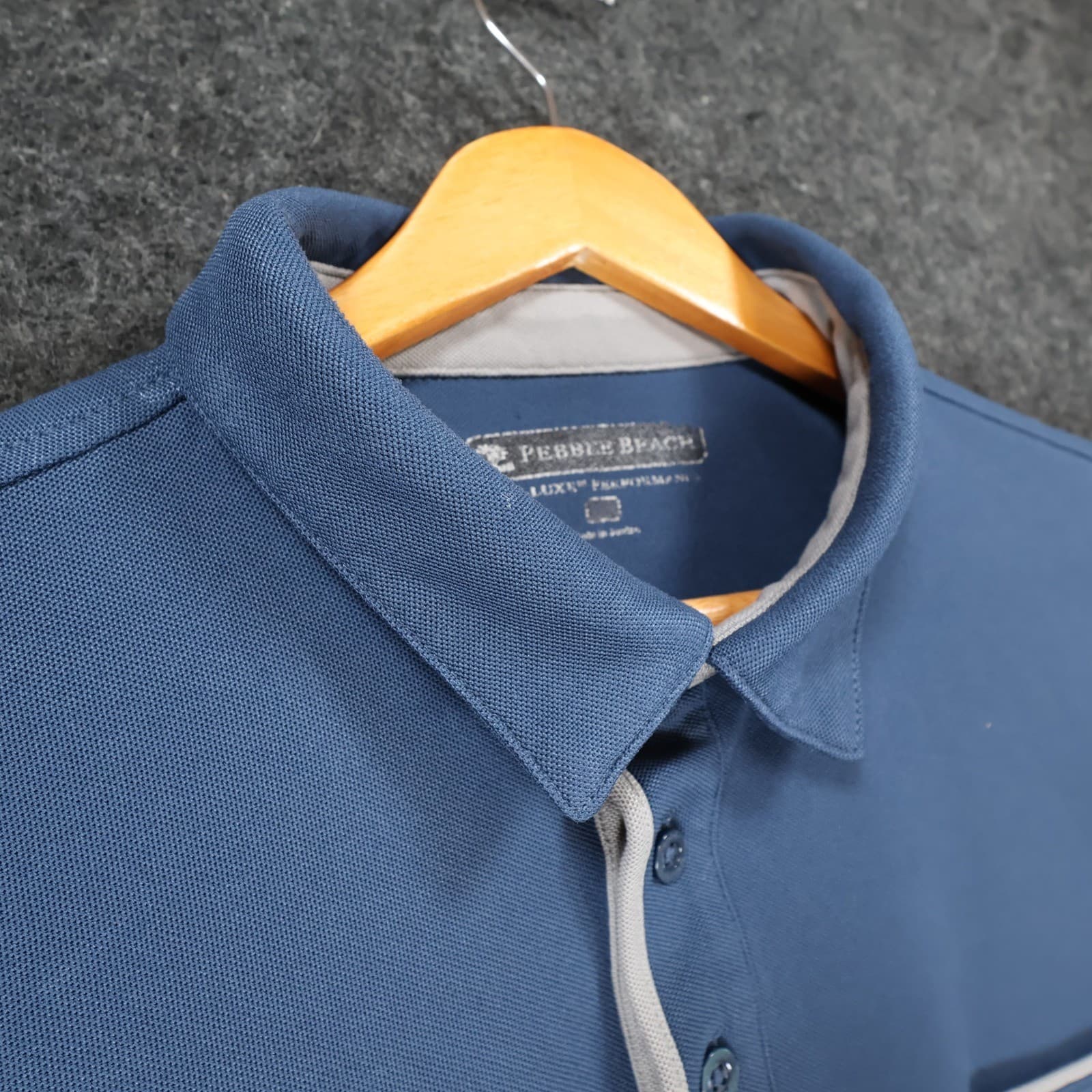 Pebble Beach Polo Shirt Mens XL Blue Polyester Dry-Luxe Performance Golf Top - Thumbnail 9