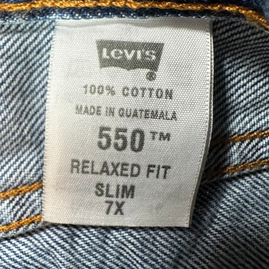 Levi's 550 Relaxed Fit Jeans Boys 7X Slim Medium Wash Cotton Denim New Old Stock - Thumbnail 10