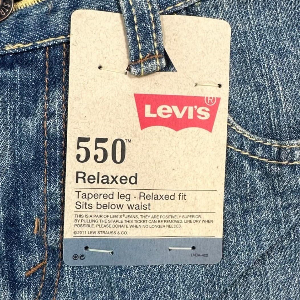 Levi's 550 Relaxed Jeans Boys 8 Husky Blue Cotton Tapered New Old Stock - Thumbnail 10