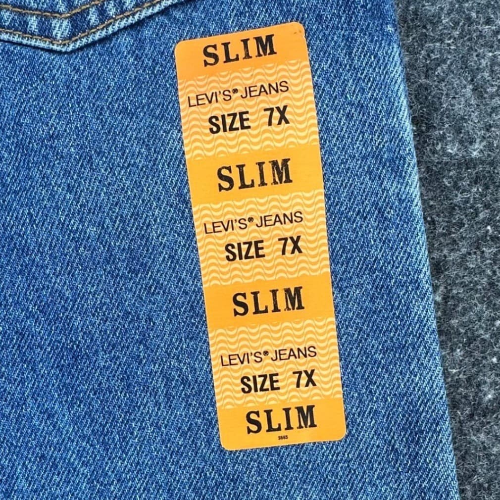 Levi's 550 Relaxed Fit Jeans Boys 7X Slim Medium Wash Cotton Denim New Old Stock - Thumbnail 14