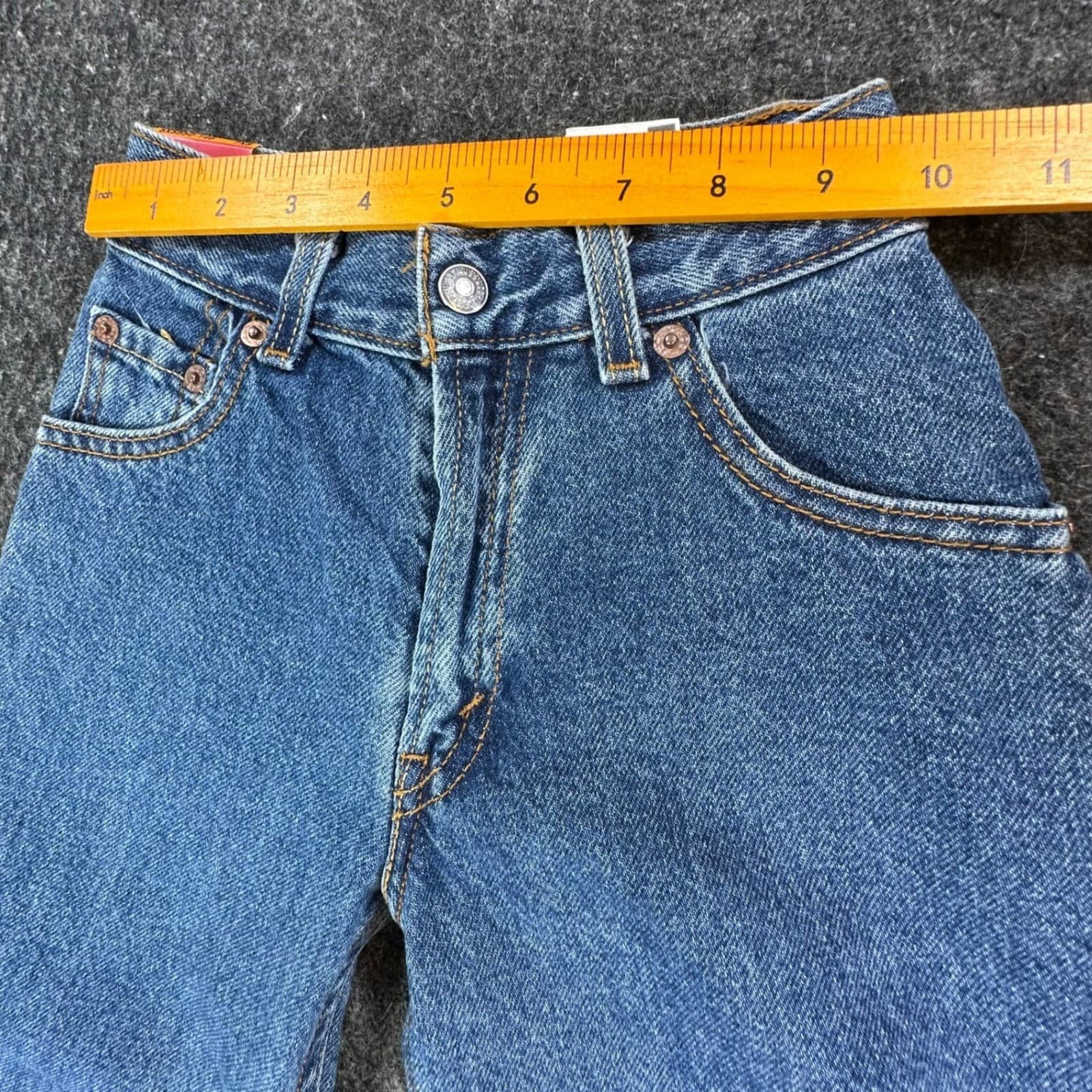 Levi's 550 Relaxed Fit Jeans Boys 7X Slim Medium Wash Cotton Denim New Old Stock - Thumbnail 6