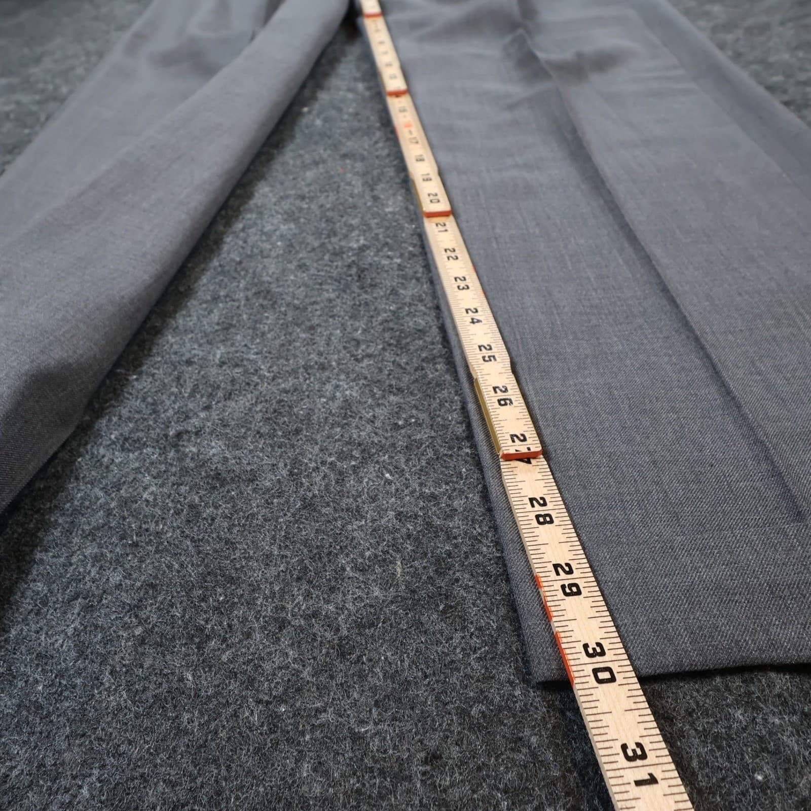 Stafford Dress Pants Mens 34x32 Gray Worsted Wool Blend Pleated Cuffed Slacks - Thumbnail 4
