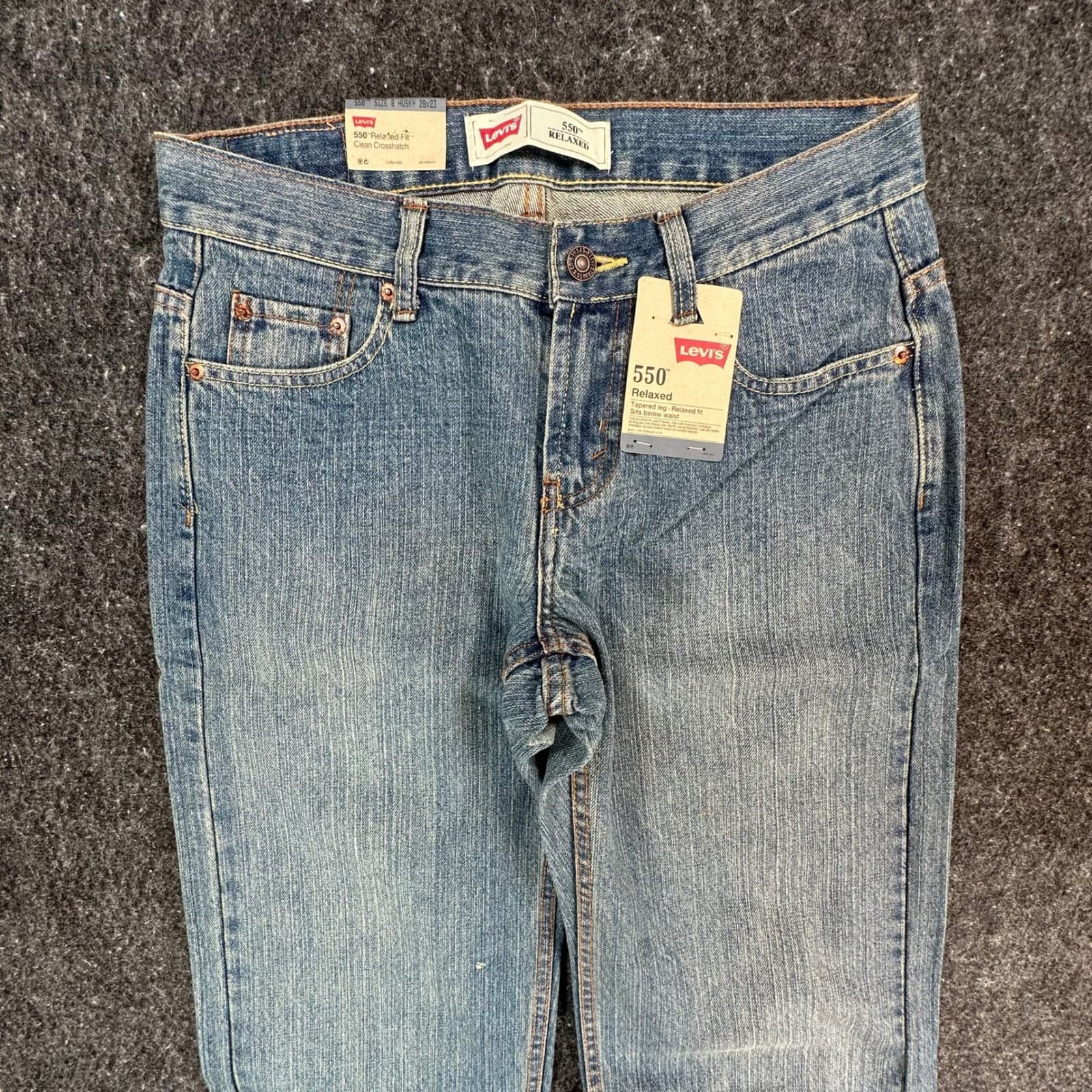 Levi's 550 Relaxed Jeans Boys 8 Husky Blue Cotton Tapered New Old Stock - Thumbnail 11